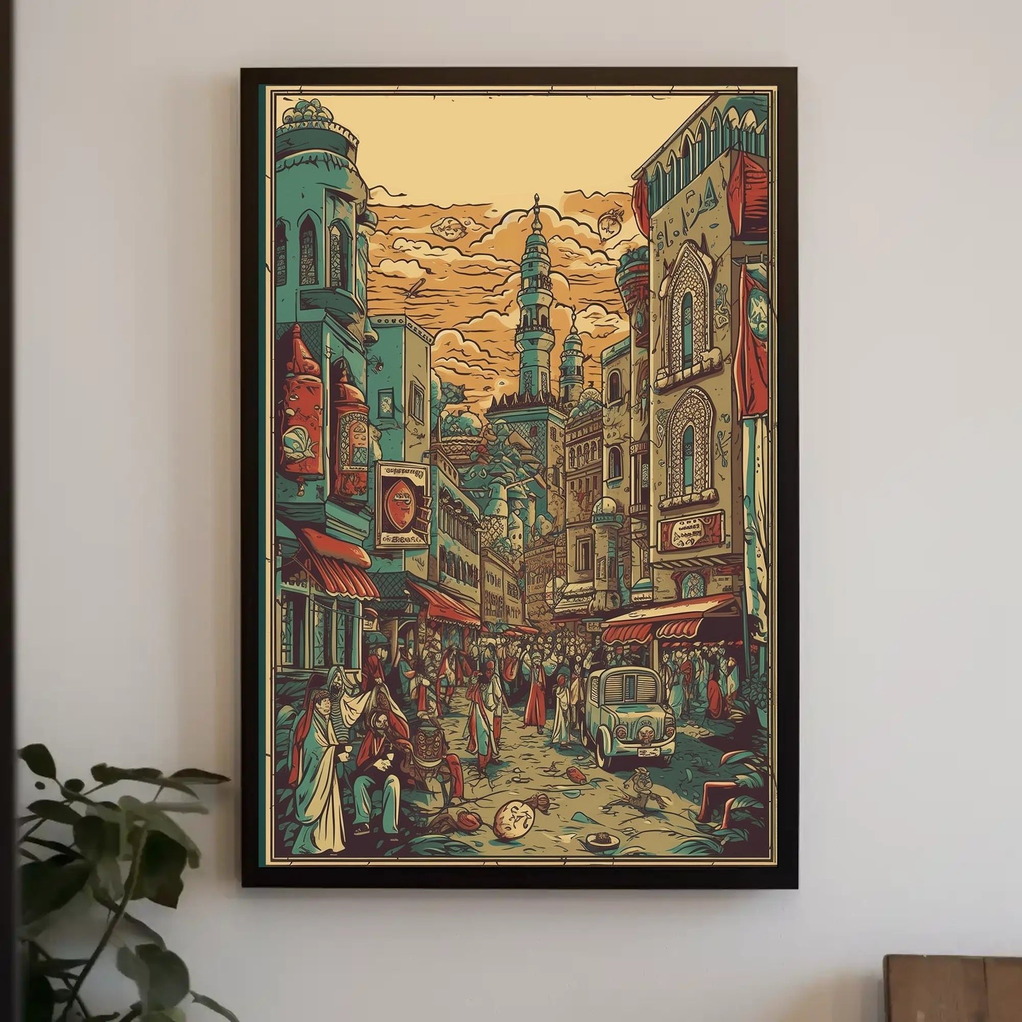 Vibrant Bazaar Street Poster