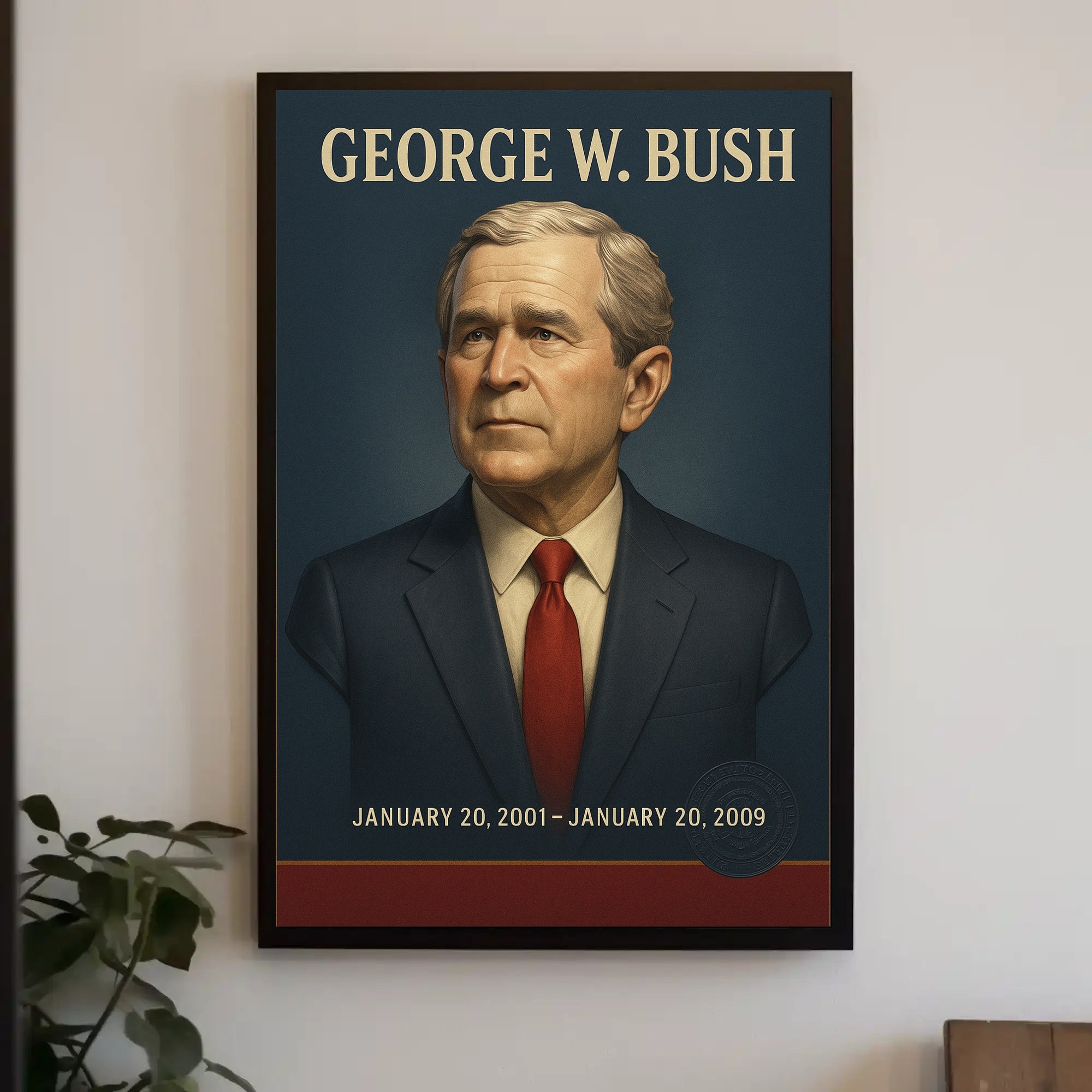 George W. Bush Presidential Portrait Historical or Presidential Poster PosterGoat