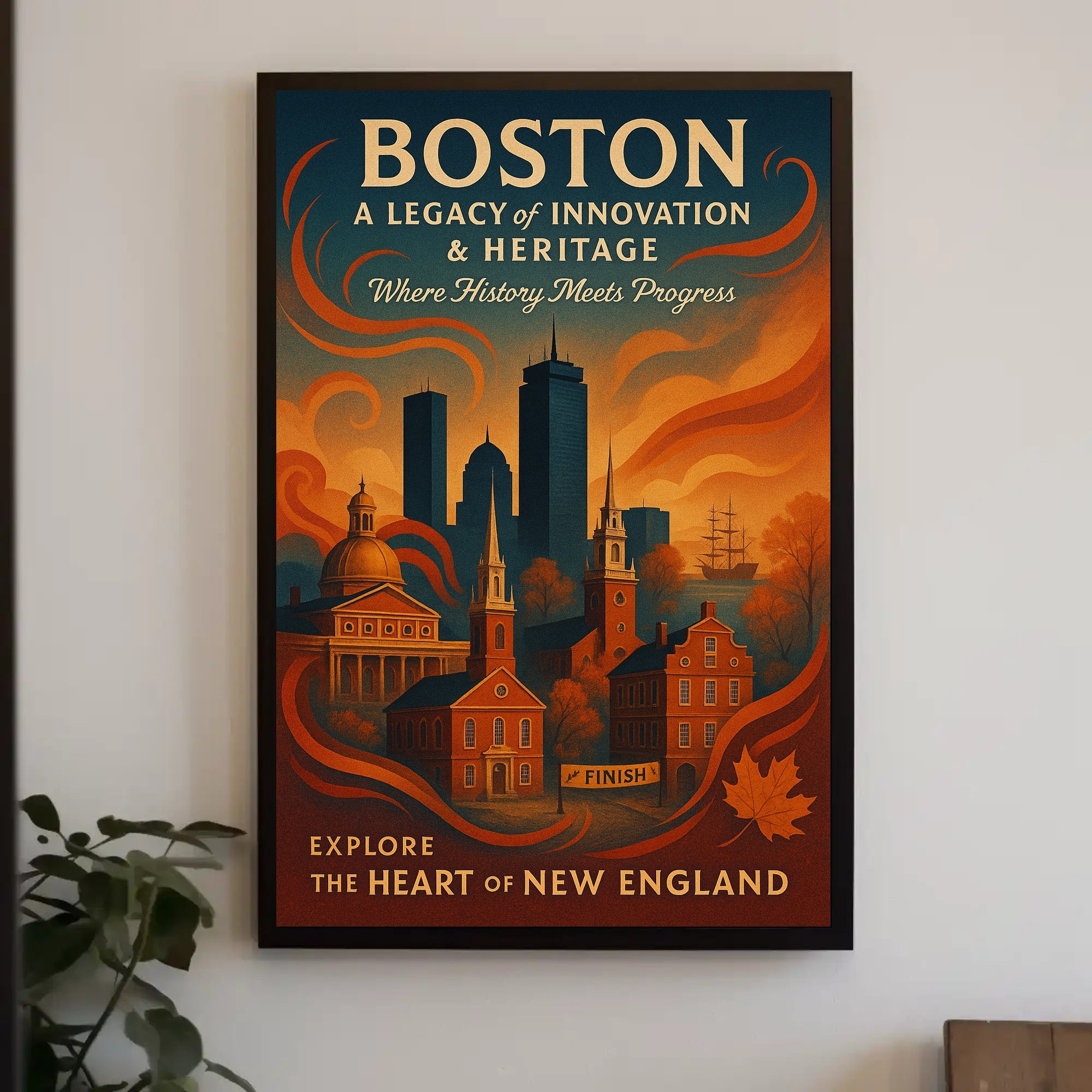Boston A Legacy of Innovation Heritage Poster PosterGoat