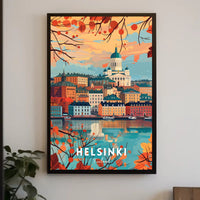 Helsinki Autumn Cityscape: Urban or Cityscape Poster