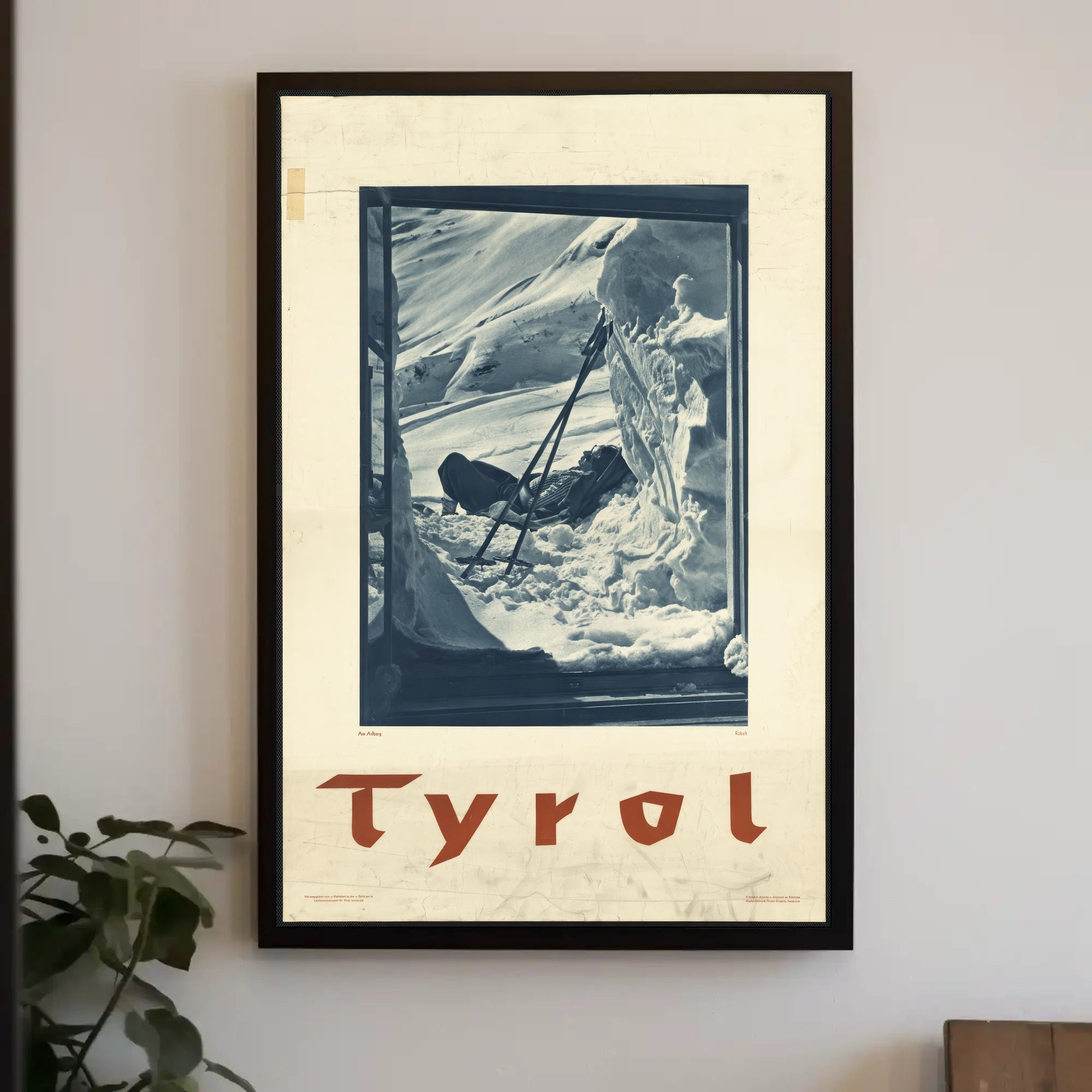 Tyrol Alpine Winter Adventure Monochrome Travel Poster PosterGoat