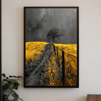 Solitary Tree Landscape: Artistic Abstract or Artistic Poster PosterGoat