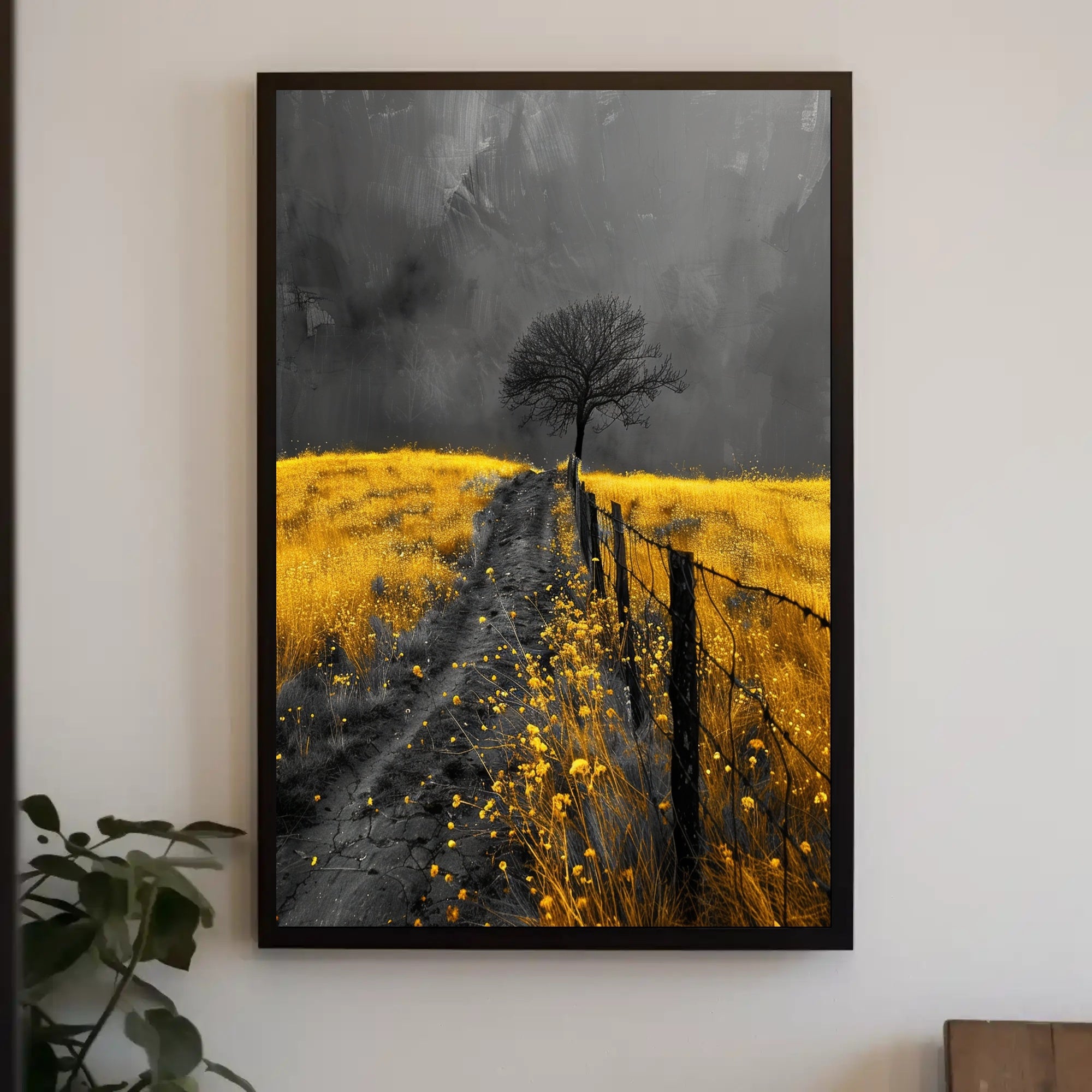 Solitary Tree Landscape: Artistic Abstract or Artistic Poster PosterGoat
