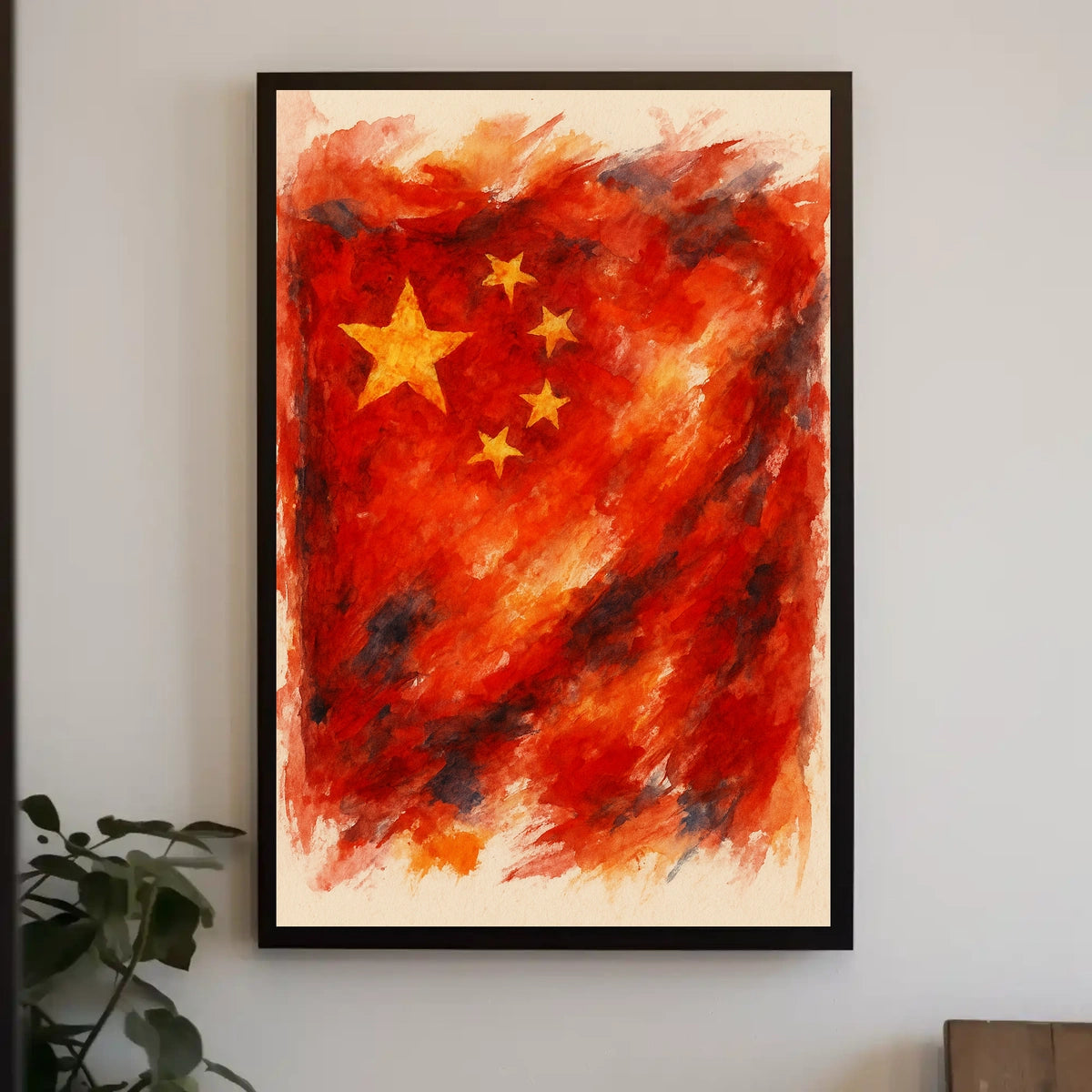 Abstract Chinese Flag Abstract Poster