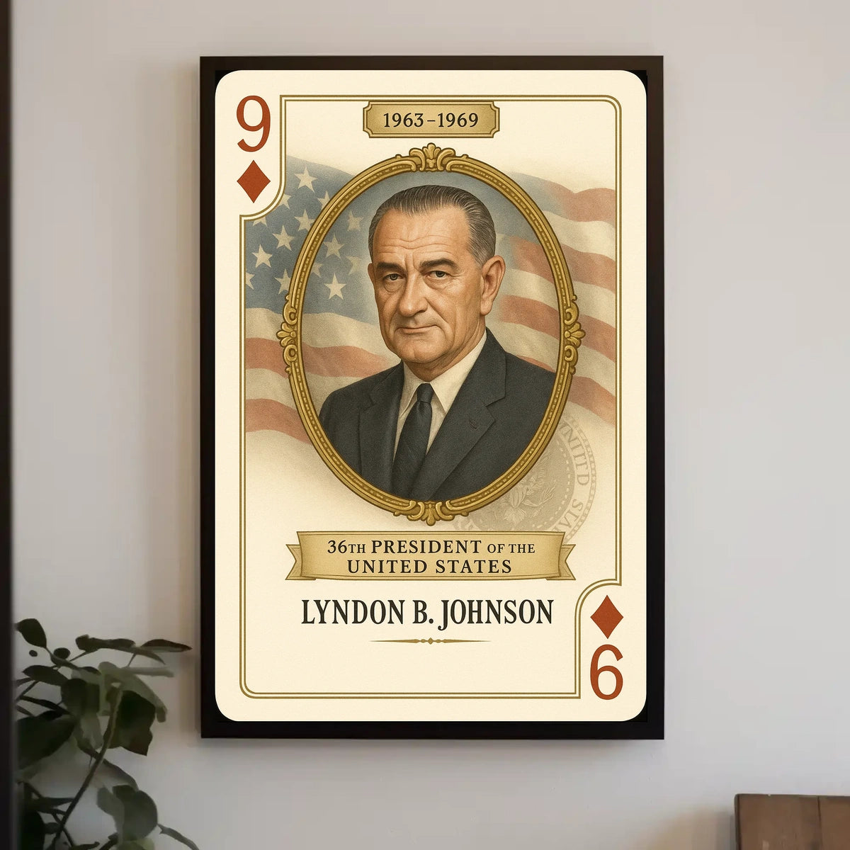 Lyndon Johnson 36th President Portrait Wall Poster