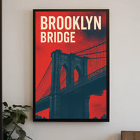 Brooklyn Bridge Urban Elegance: Modern Cityscape Poster