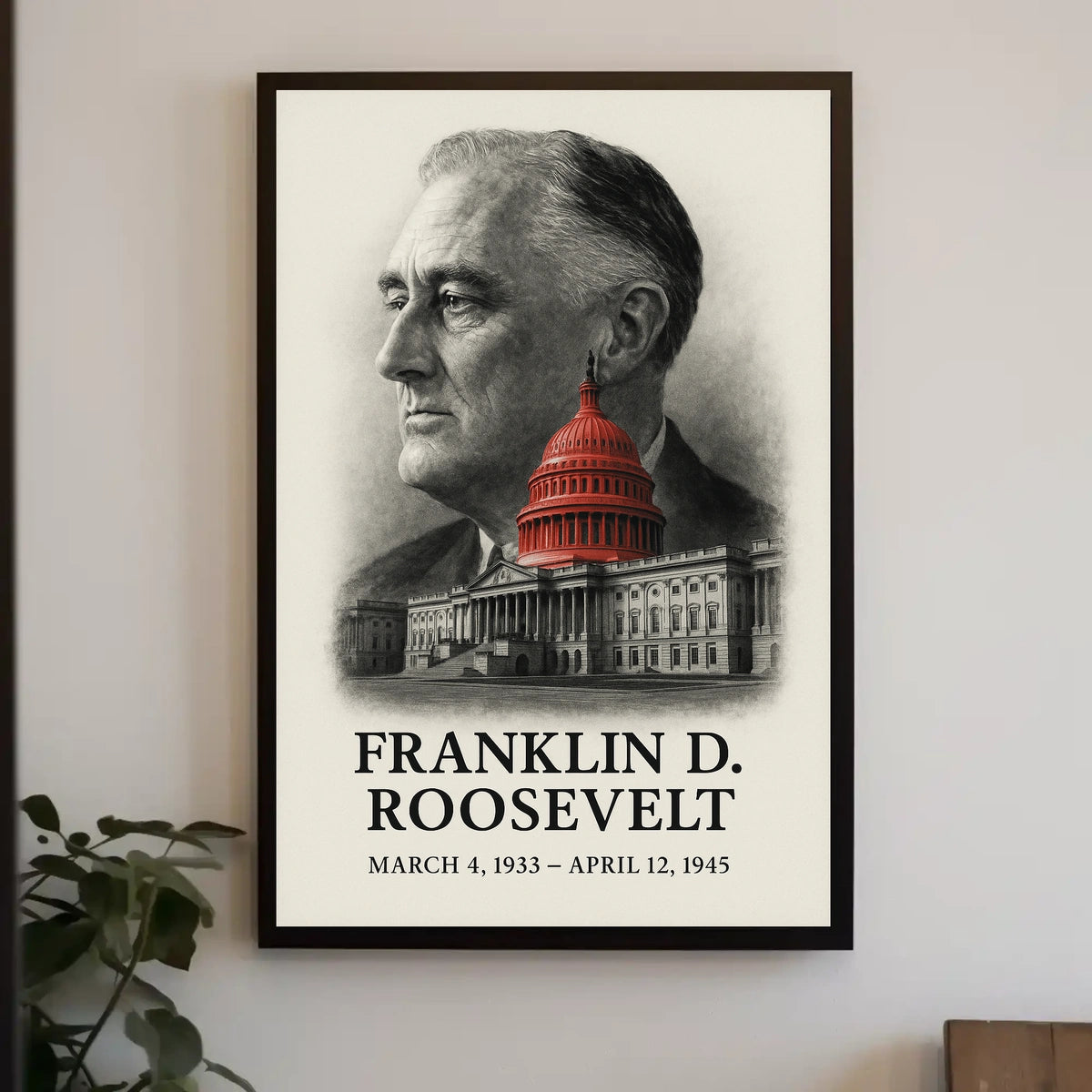 Franklin D. Roosevelt 32nd President of the United States Reflections Poster