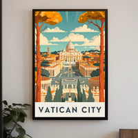 St. Peter's Basilica Art Deco Vatican Travel Poster