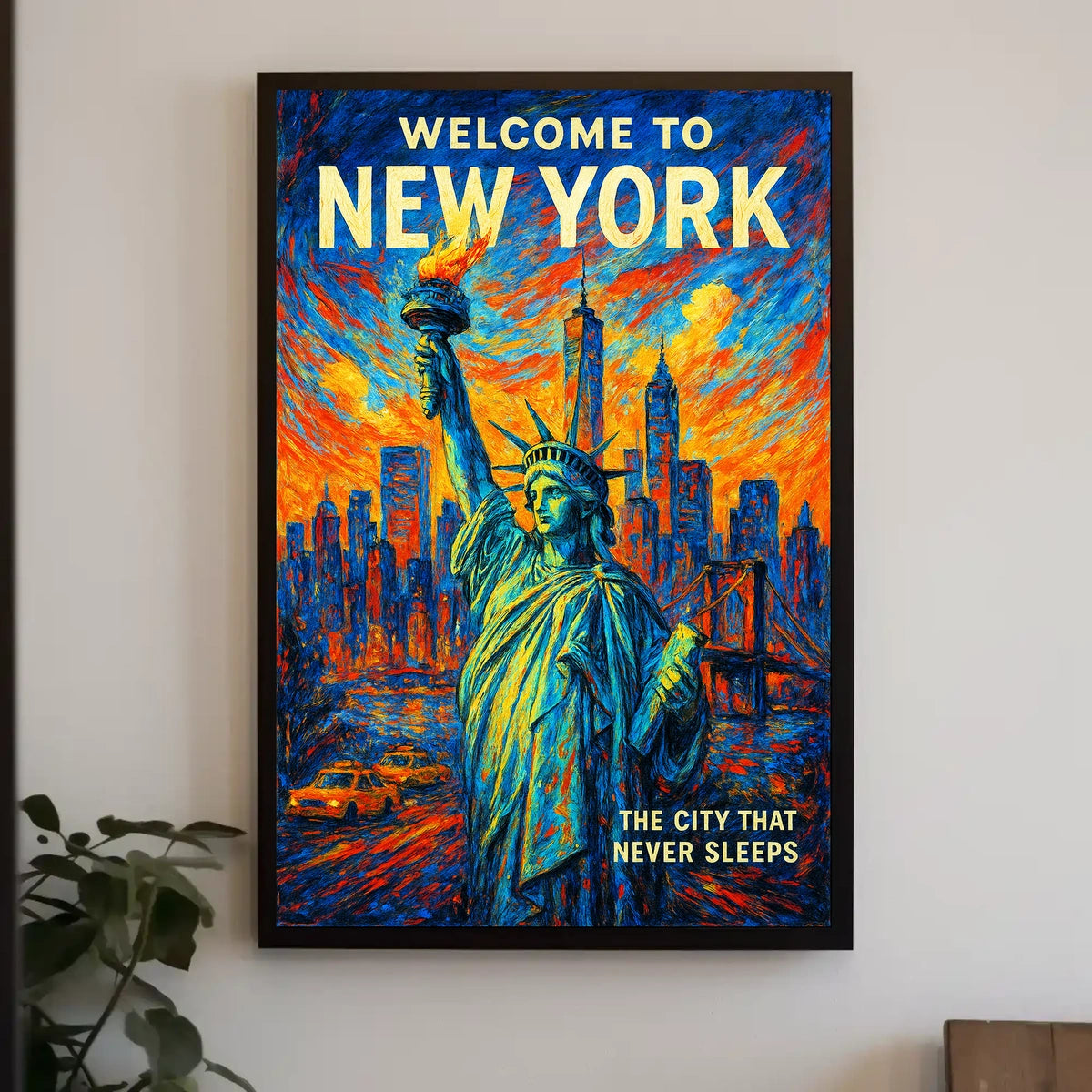 Welcome To New York Poster Modern Urban Life Wall Art