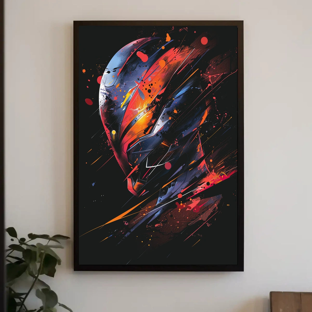 Futuristic Sci-Fi Helmet Poster: Bold Abstract Art
