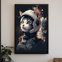 Cosmic Catventure Dreamy Surrealism Digital Painting Poster