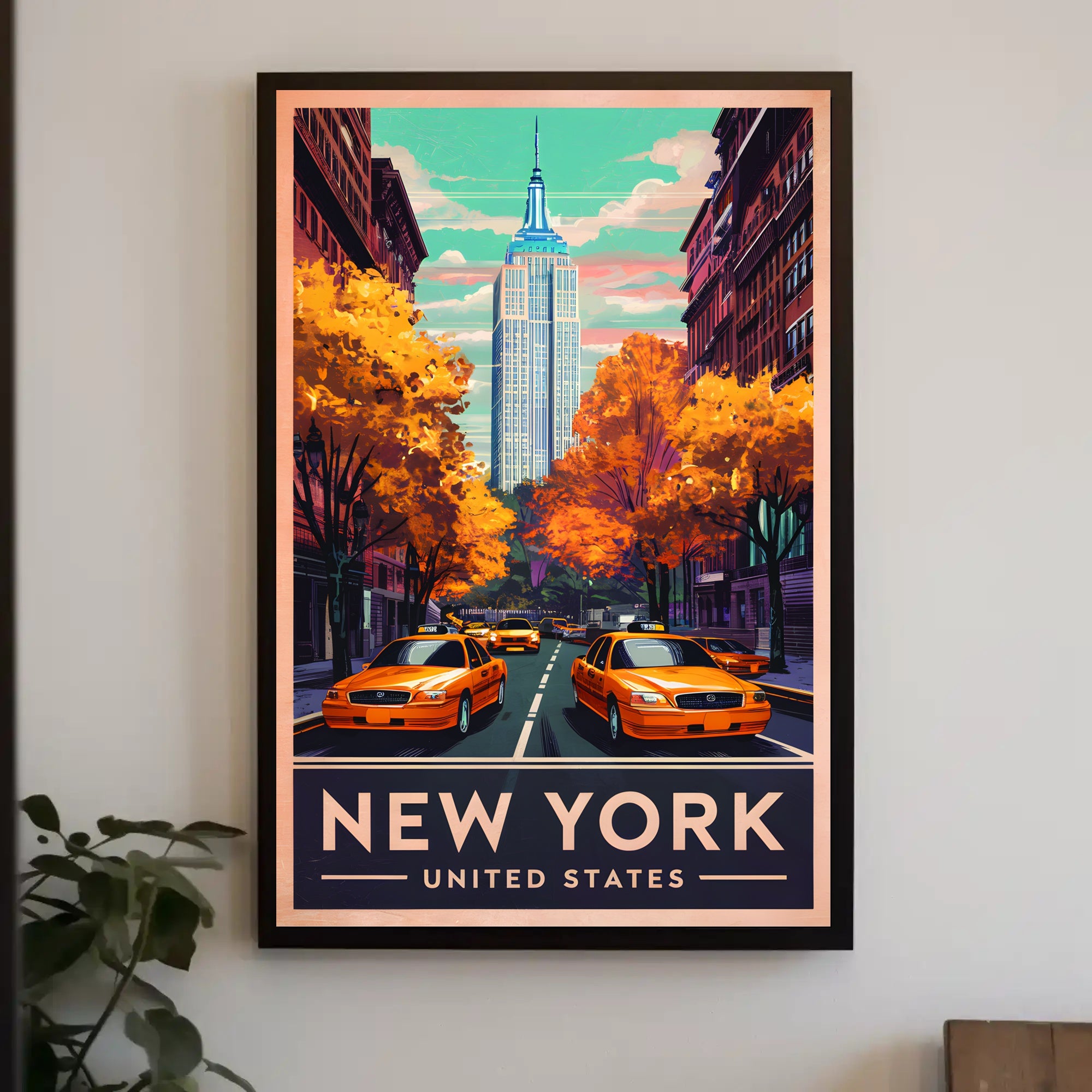 New York City Autumn Scene Poster