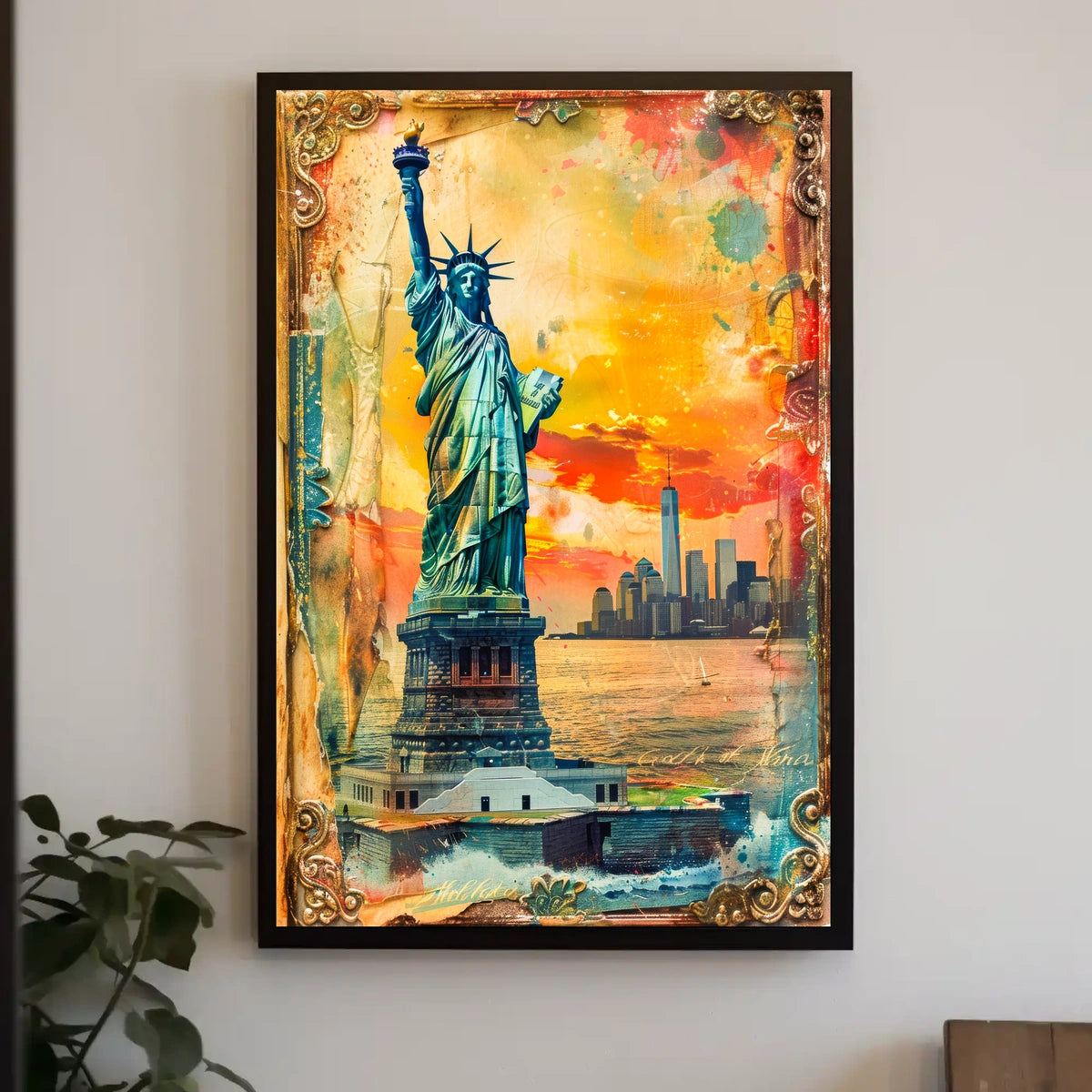 Statue Of Liberty New York City Poster Vintage Wall Art
