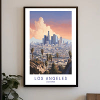 Los Angeles Skyline Serene Illustration Urban or Cityscape Poster PosterGoat