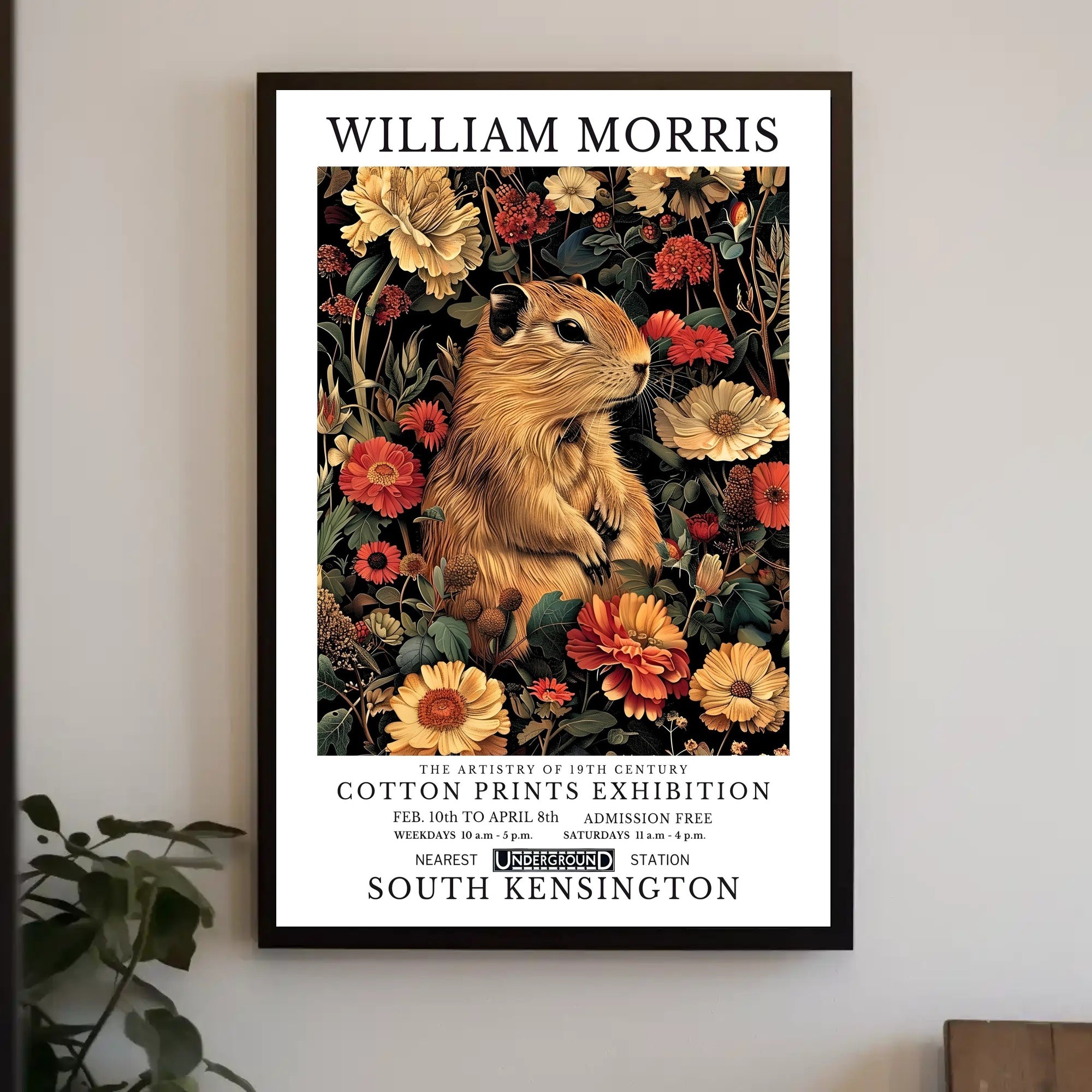 William Morris Cotton Prints Exhibition Artistic Poster