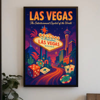 Las Vegas Poster Entertainment Capital Wall Art for Fans