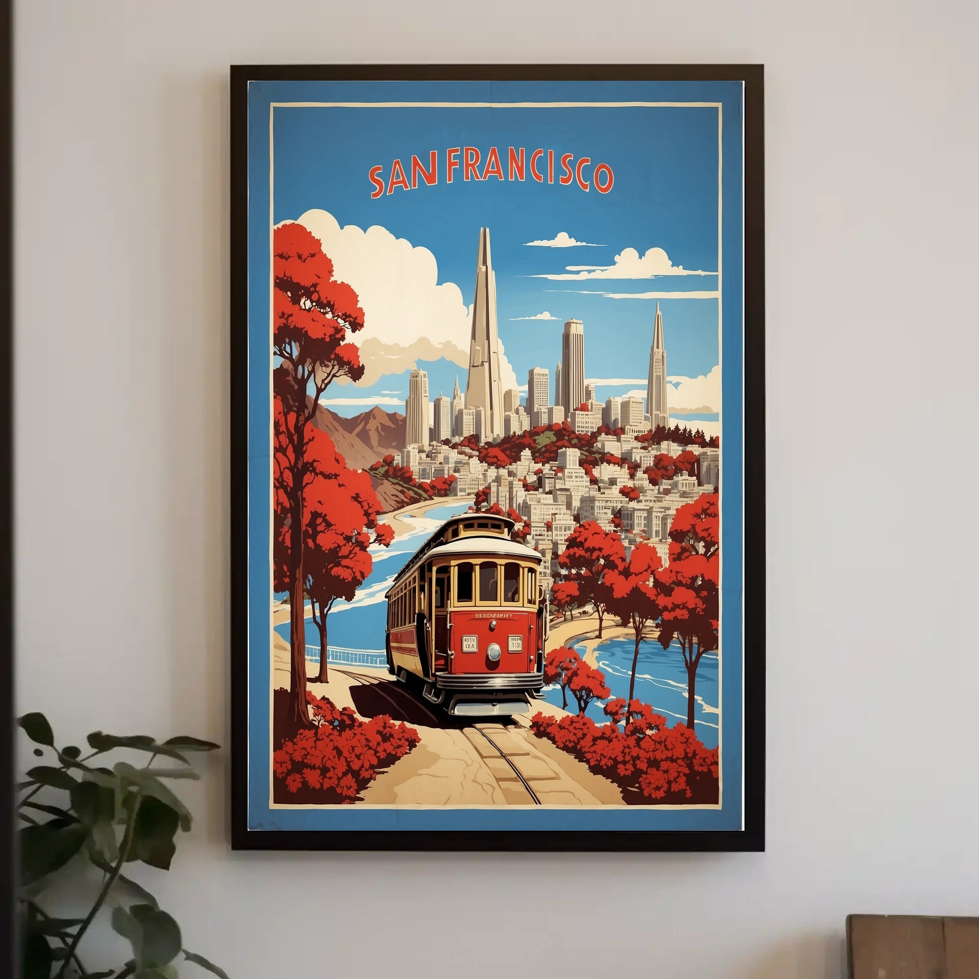 San Francisco Skyline Vintage Travel Poster