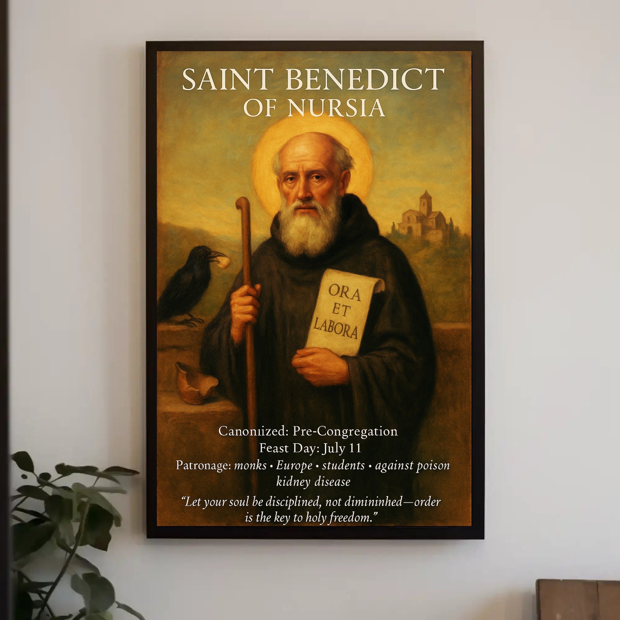 Saint Benedict of Nursia Poster PosterGoat