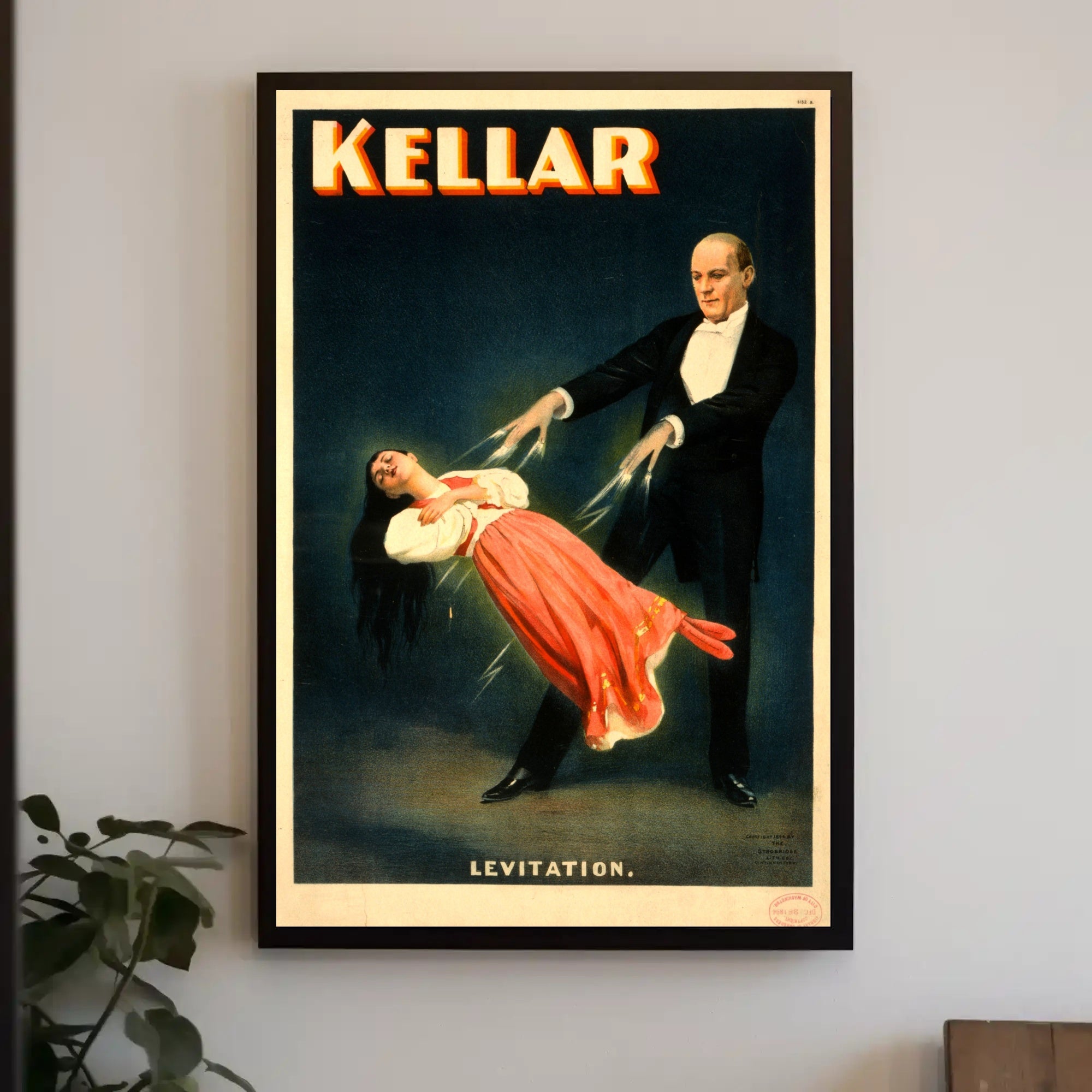 Vintage Levitating Magician Magic Show Historical Poster
