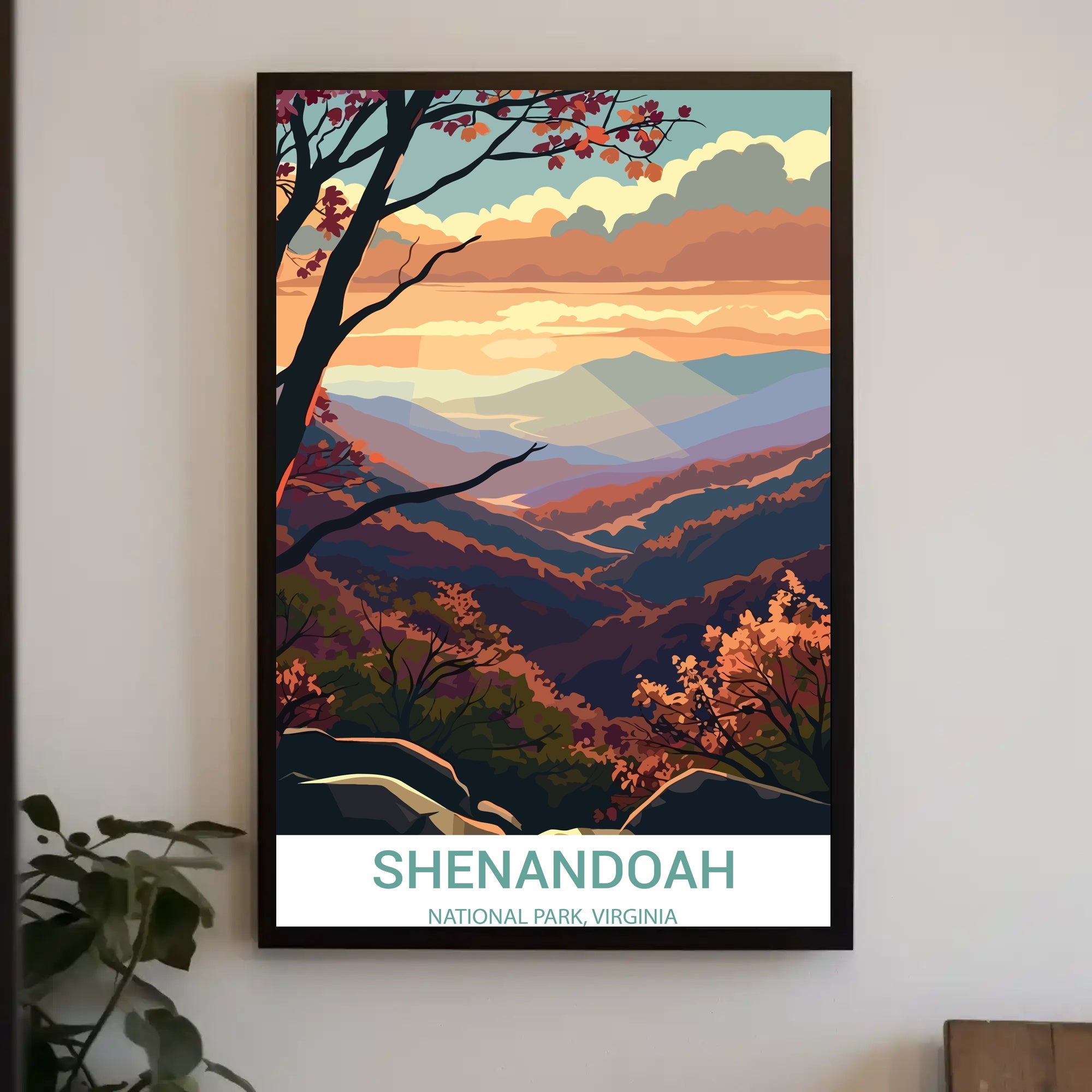 Scenic Shenandoah National Park Autumn Landscape National Park Poster