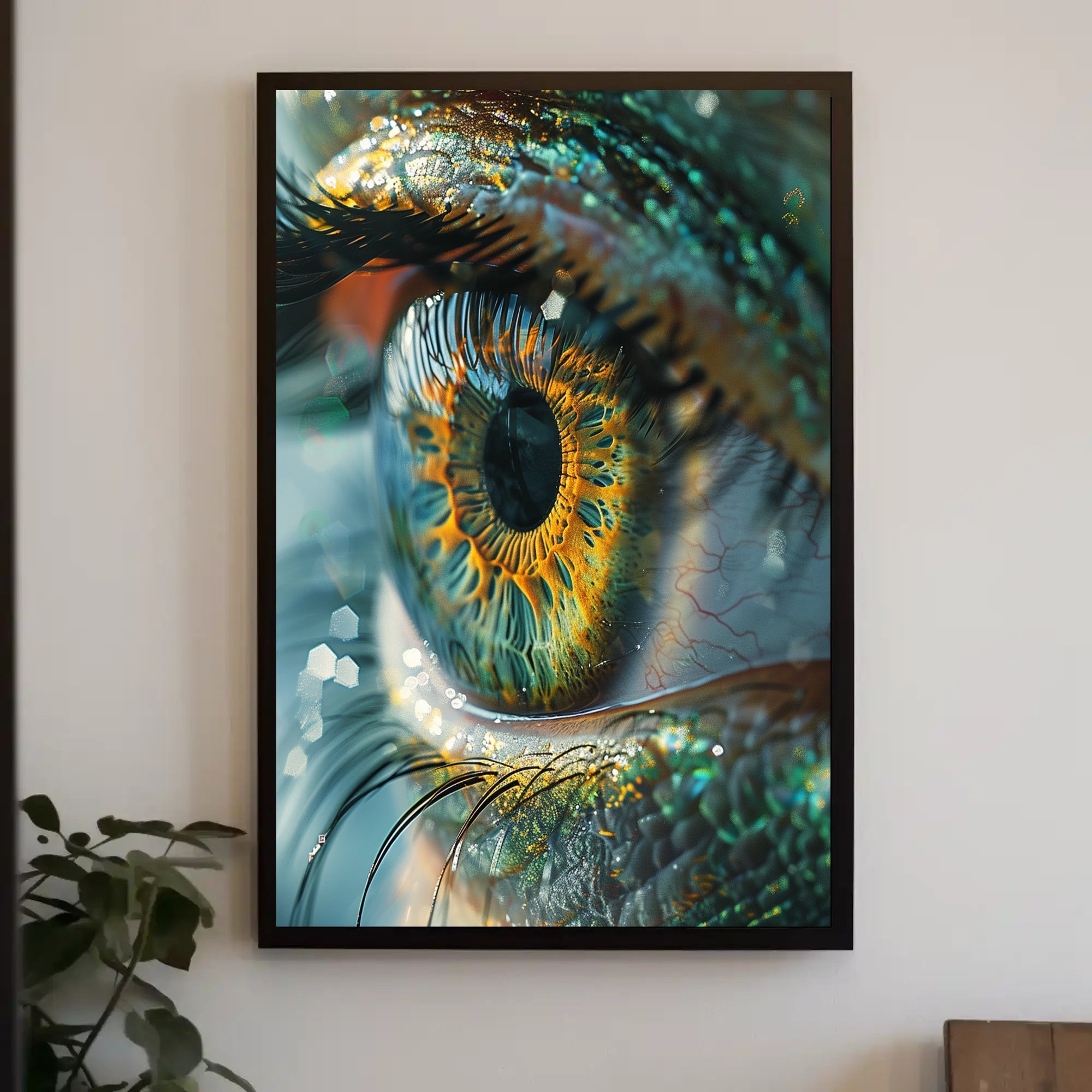 Mesmerizing Photorealistic Eye Poster with Vibrant Colors PosterGoat