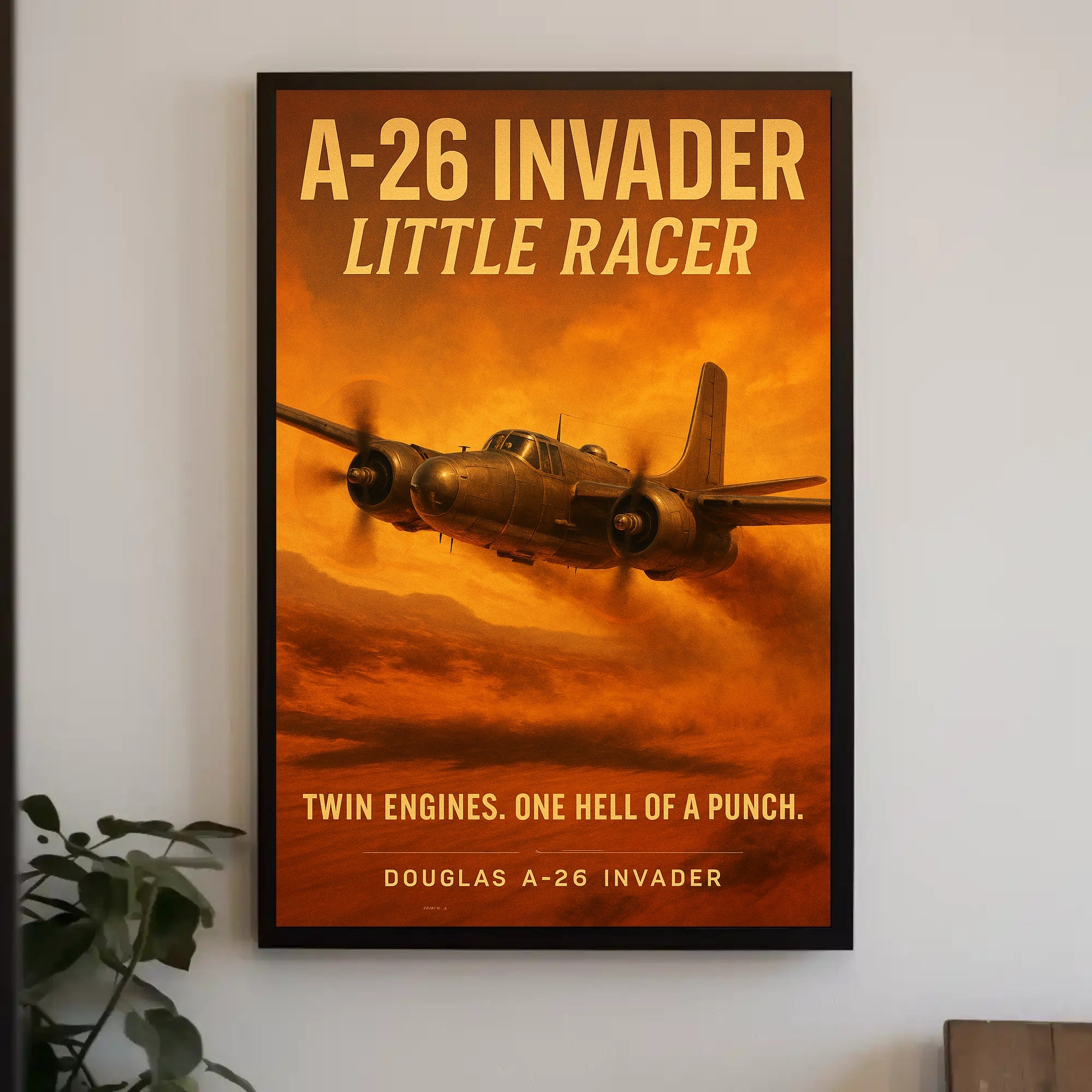 A-26 Invader WWII Aircraft Poster for Aviation Lovers