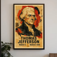 Thomas Jefferson 3rd President of the United States Layered paper Collage Poster