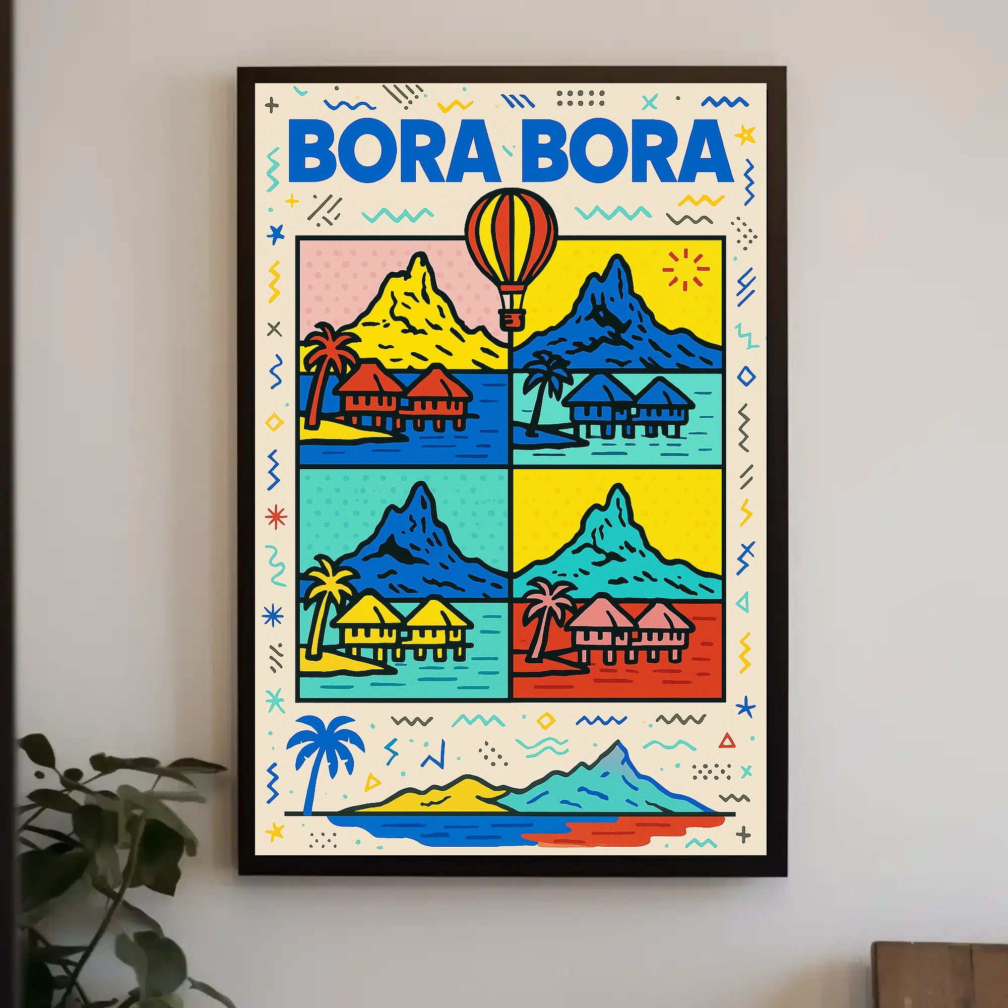 Tropical Bora Bora Pop Art Travel Poster PosterGoat