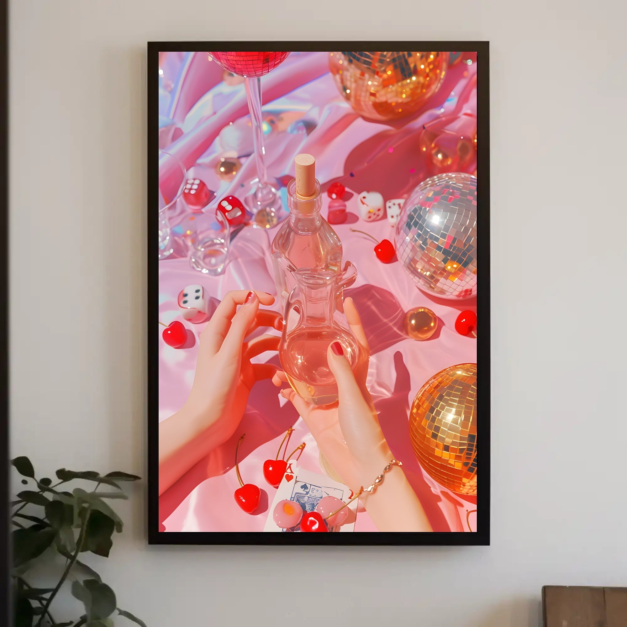 Vibrant Glamorous Nightlife Celebration Artistic Poster PosterGoat
