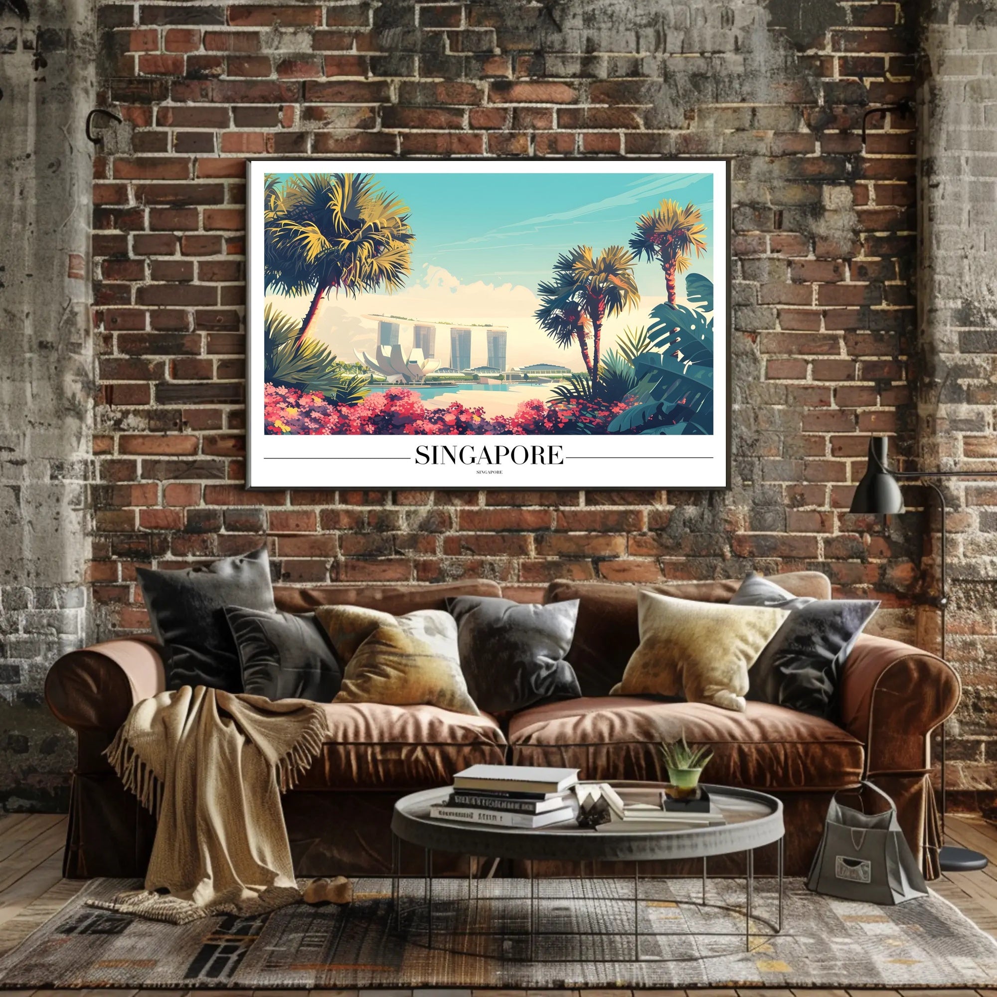 Singapore Cityscape with Marina Bay Sands Travel Poster