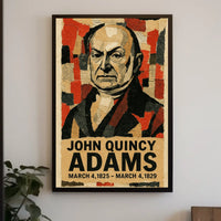John Quincy Adams 6th President of the United States Layered paper Collage Poster