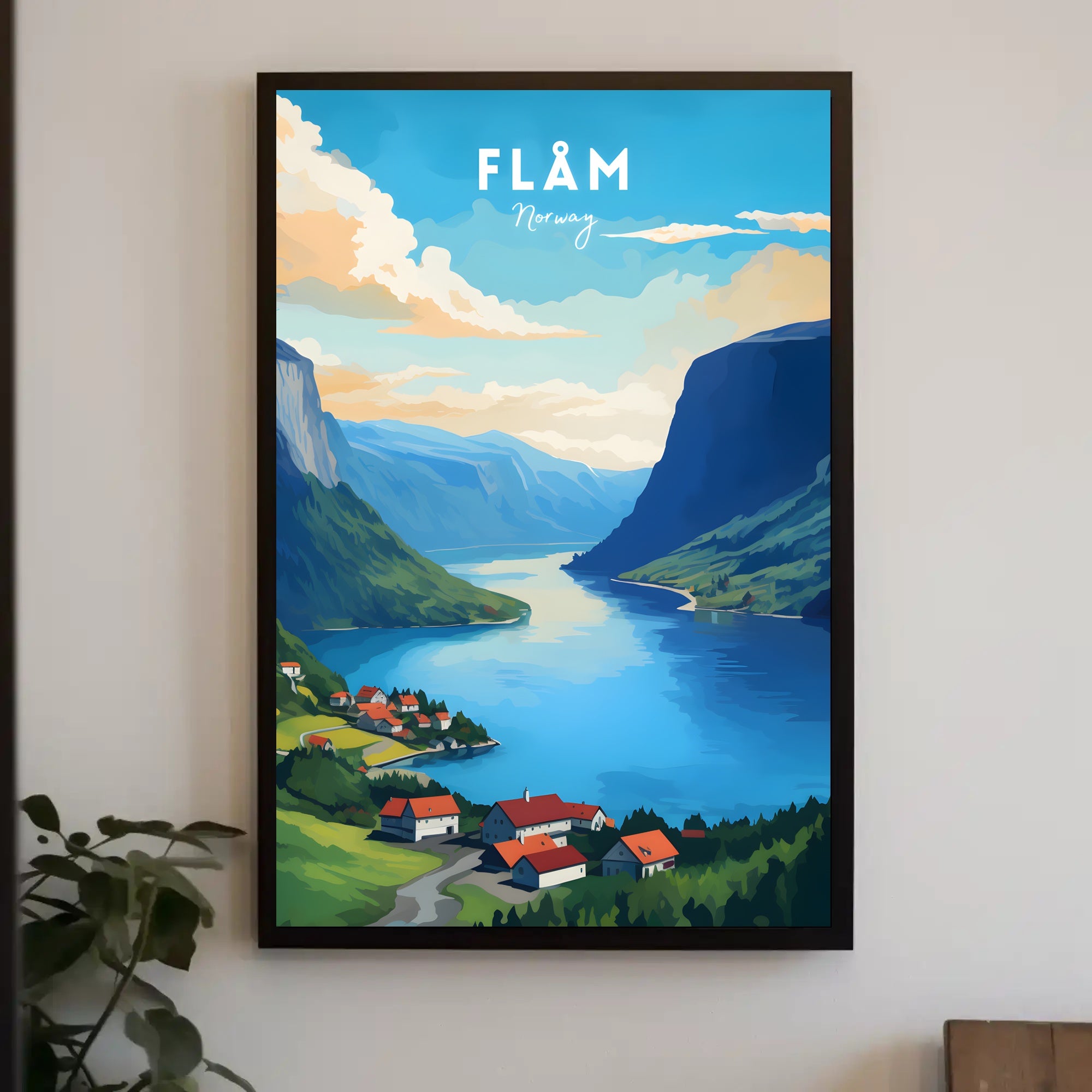 Flåm Norway Scenic View Travel Poster
