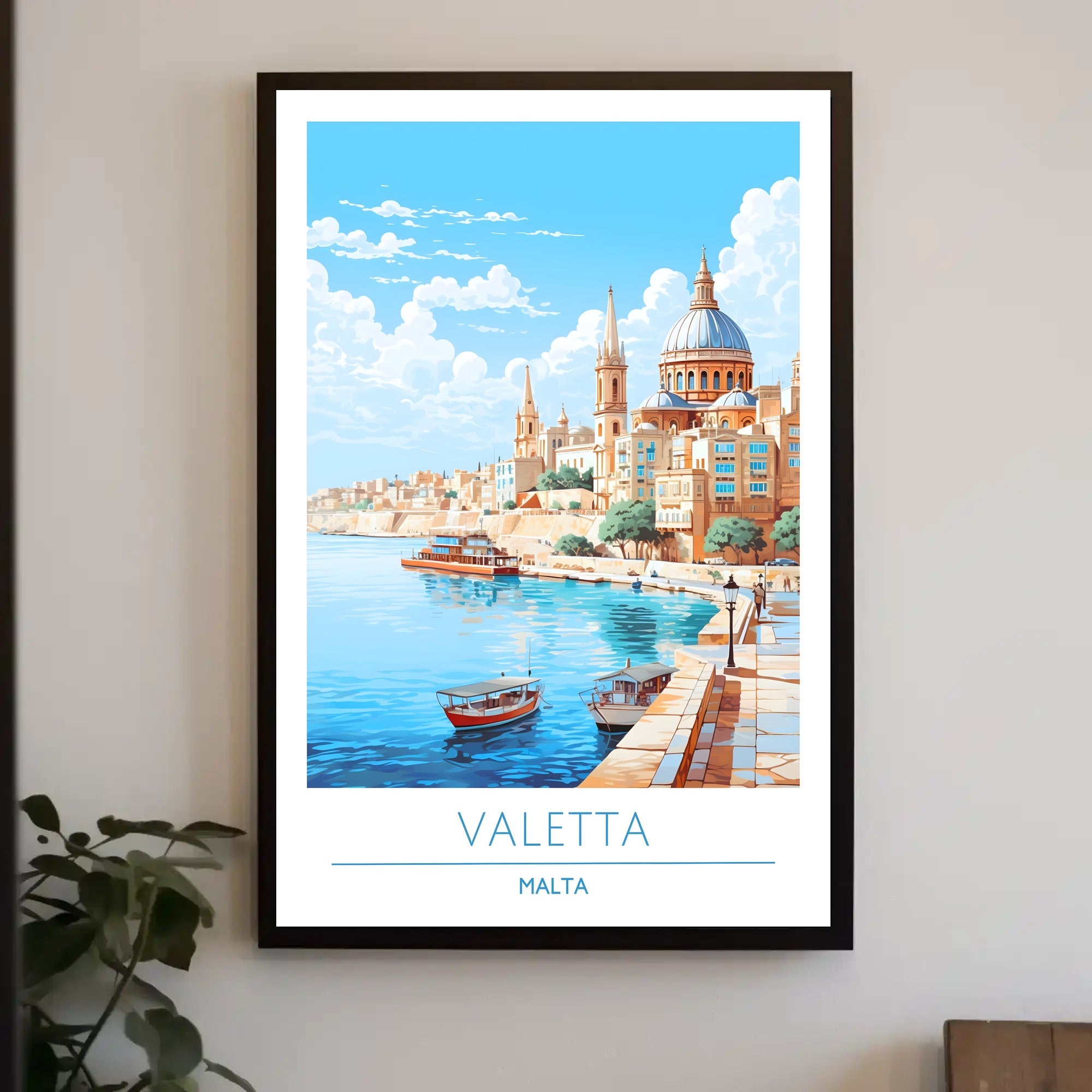 Valletta Malta Scenic Travel Poster