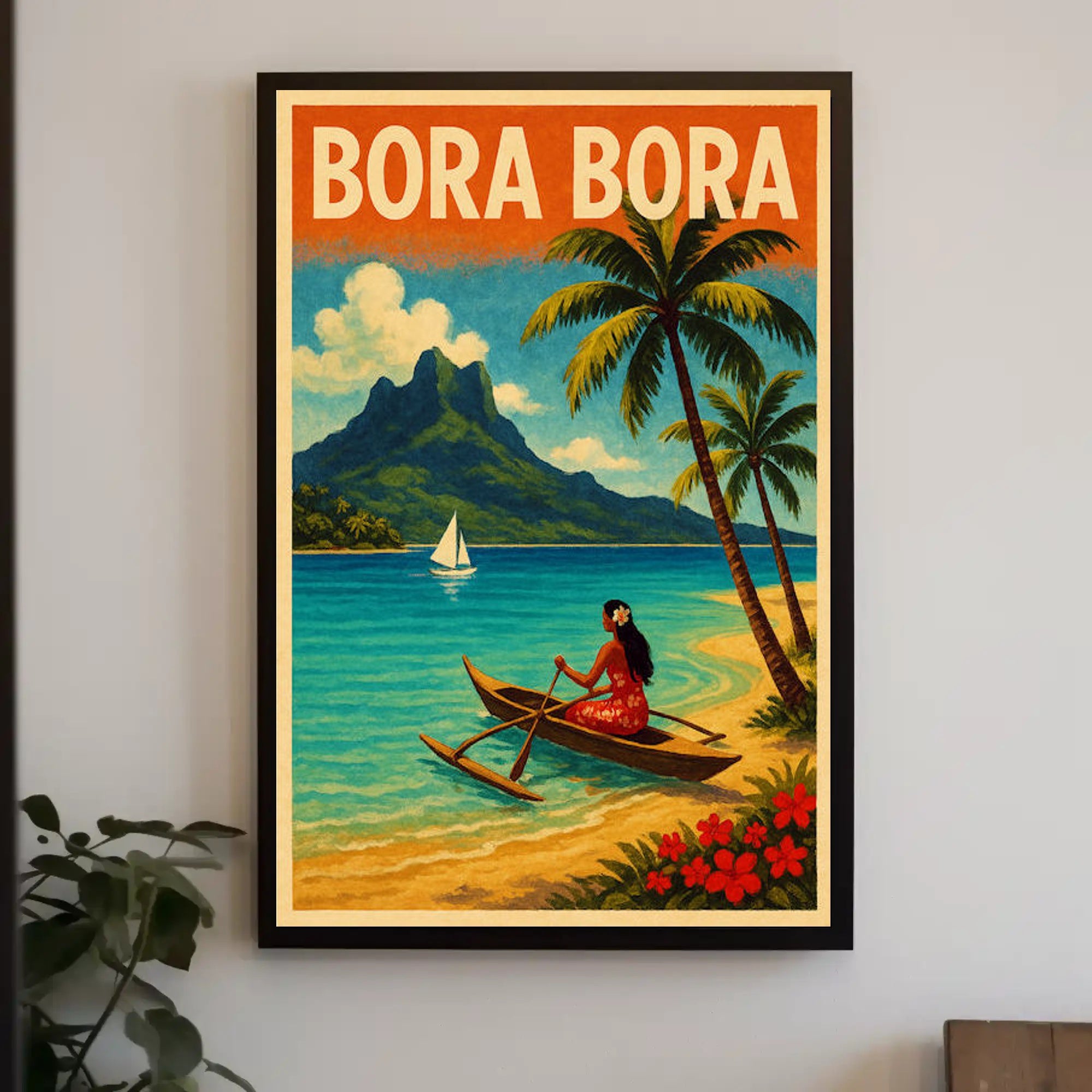 Bora Bora Scenic Vintage Travel Poster PosterGoat