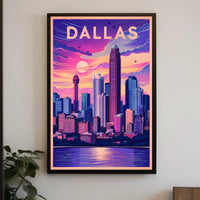 Dallas Skyline at Sunset Poster