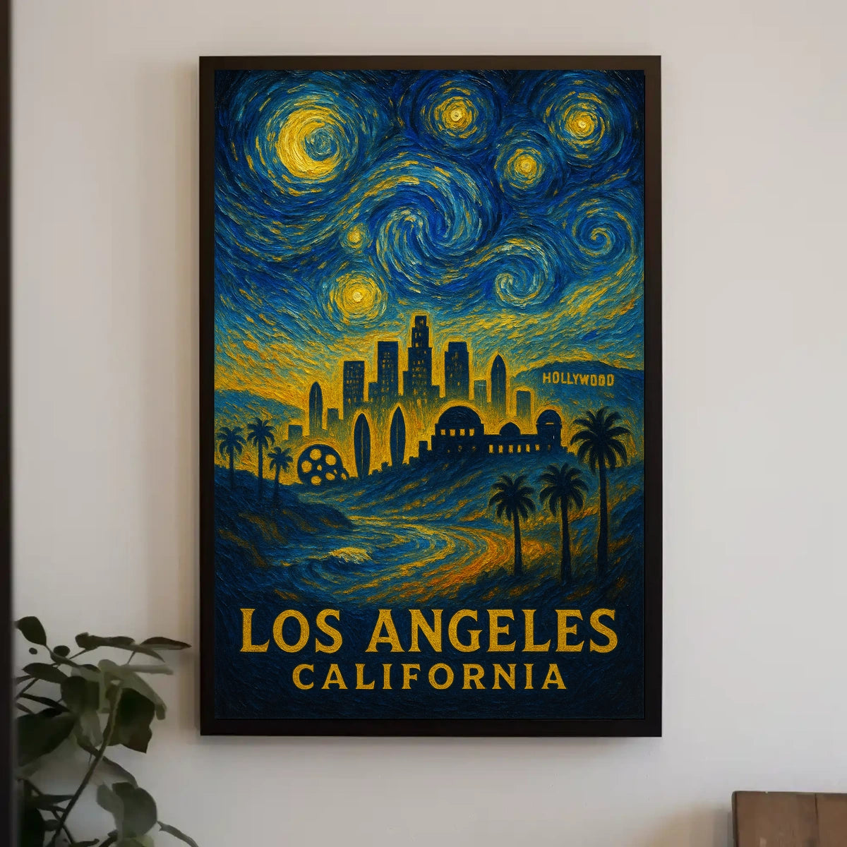 Starry Night Over Los Angeles Poster