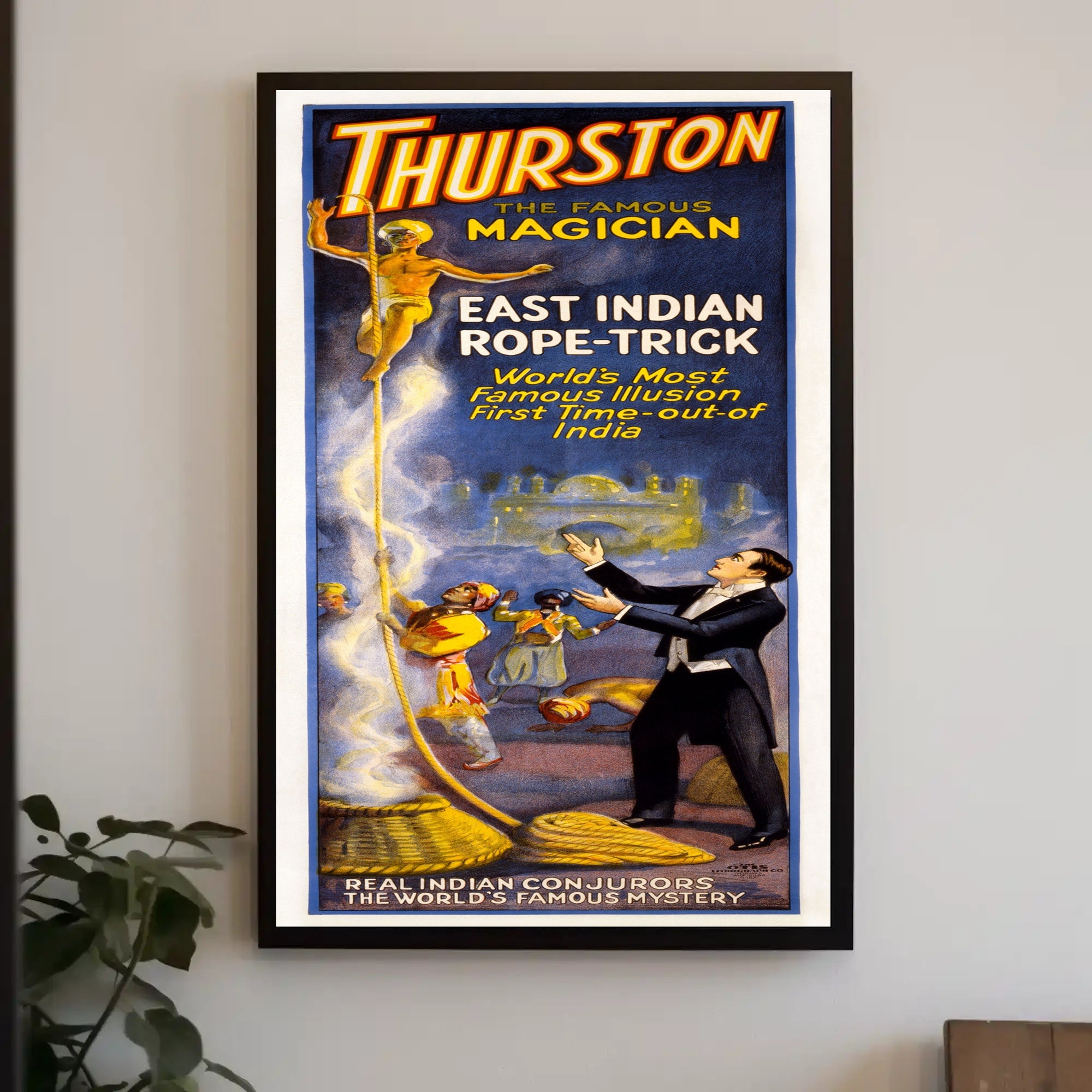 Magic Rope-Trick Illusion Vintage Cultural or Heritage Poster