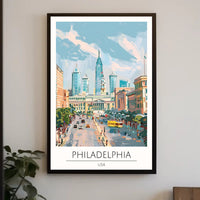 Philadelphia Skyline Art Poster PosterGoat