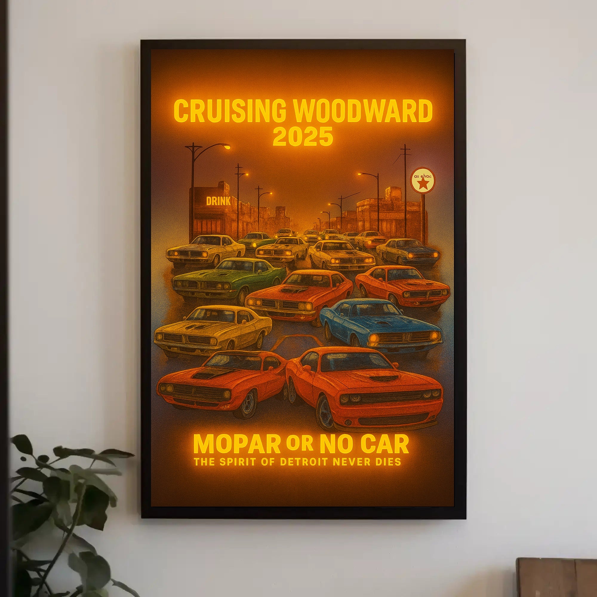 Cruising Woodward 2025: Celebrating Classic Cars Cultural Poster