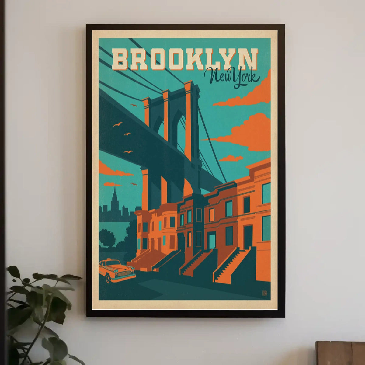 Brooklyn Bridge New York City Poster Vintage Wall Art