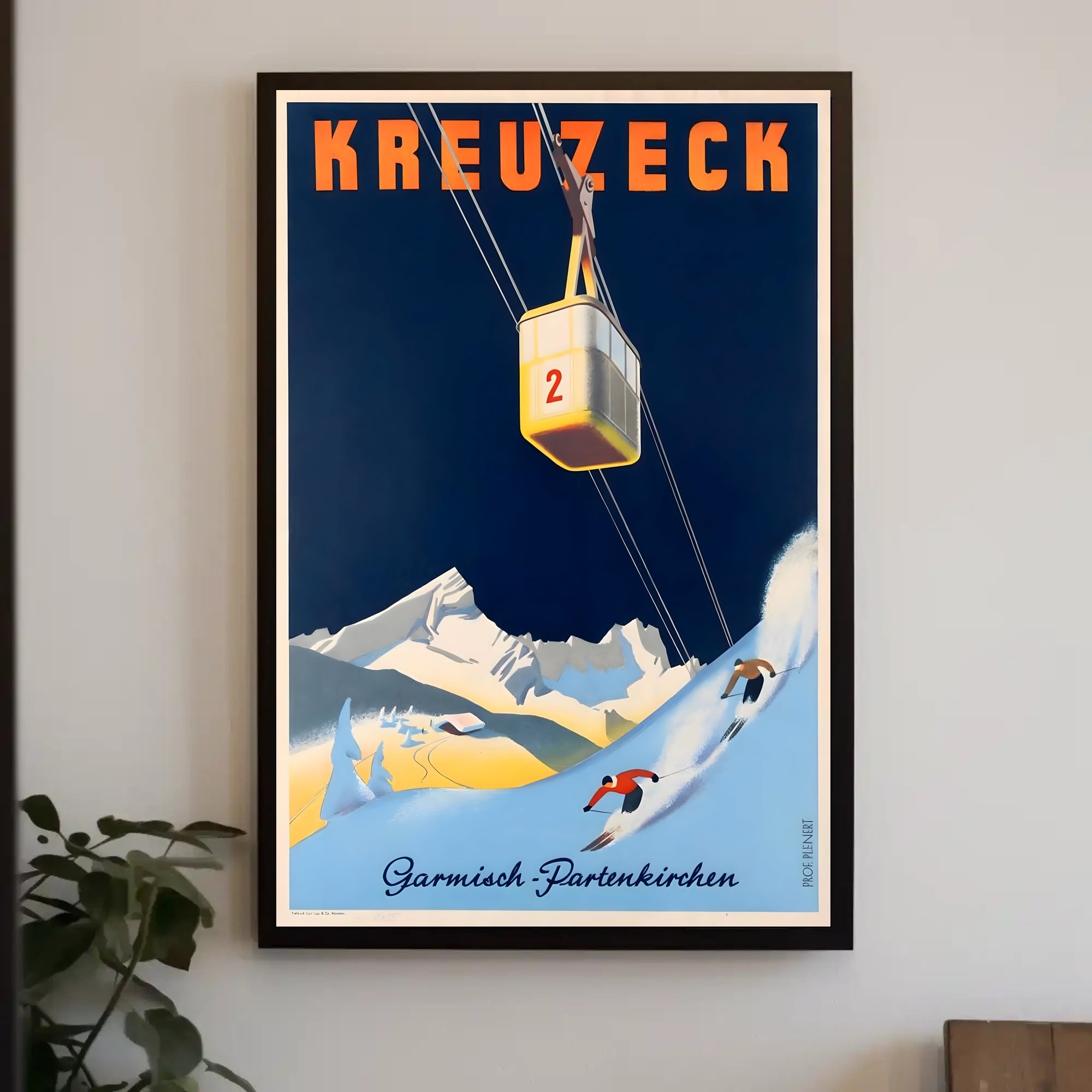 Kreuzec Bavarian Alps Ski Resort Vintage Travel Poster PosterGoat