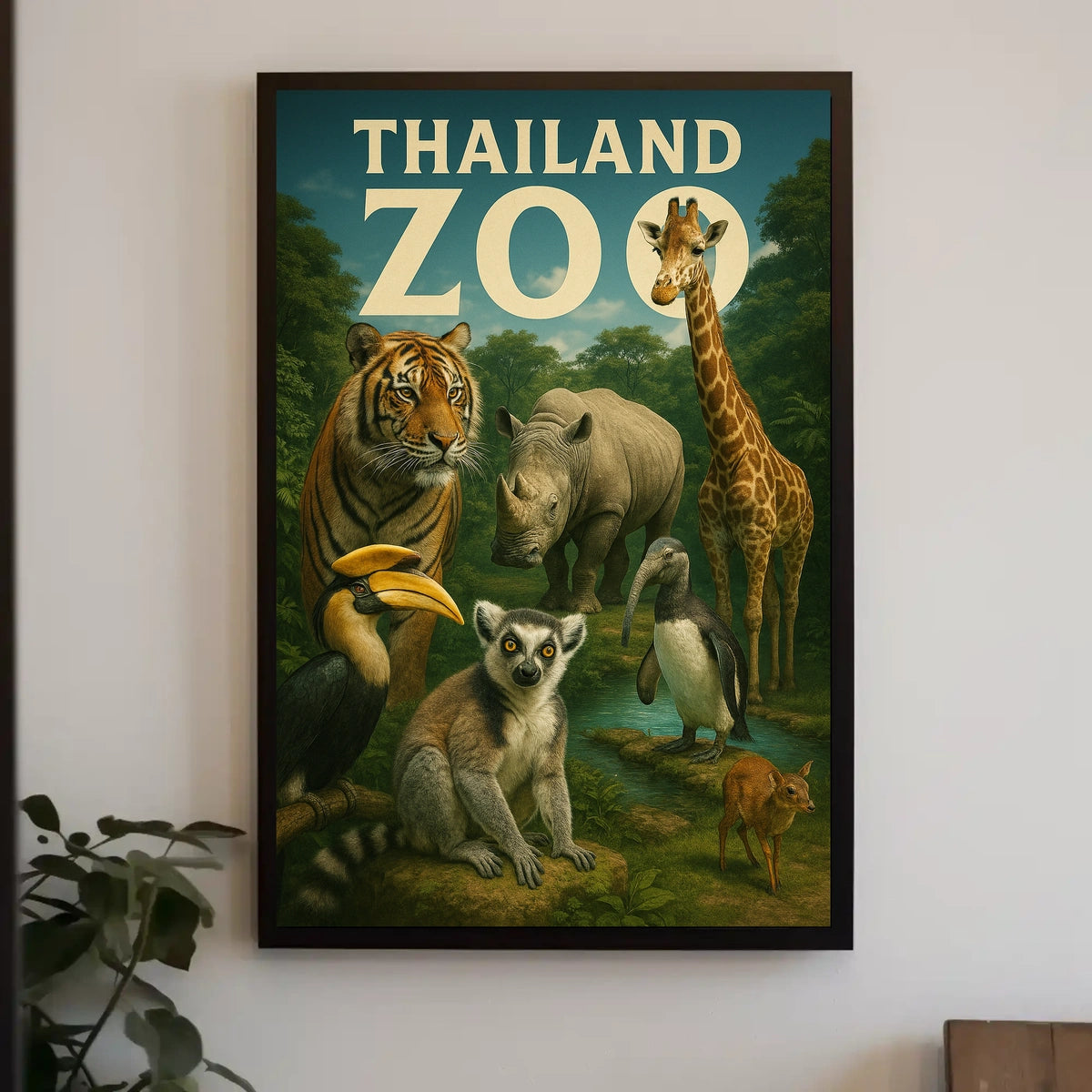 Thailand Zoo Wildlife Showcase Poster
