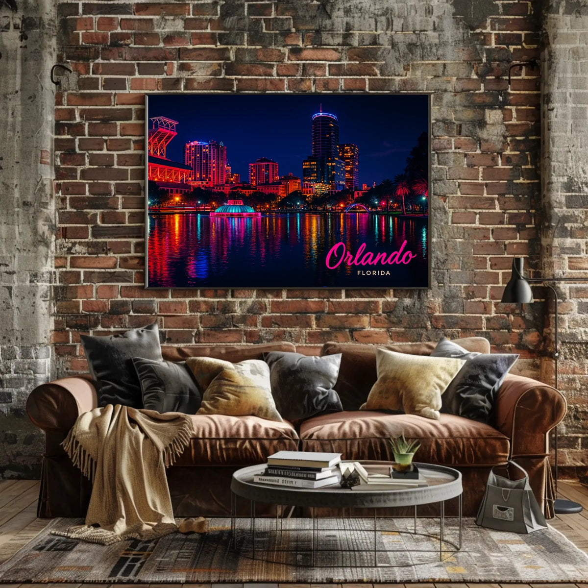 Orlando, Florida Night Lights Poster