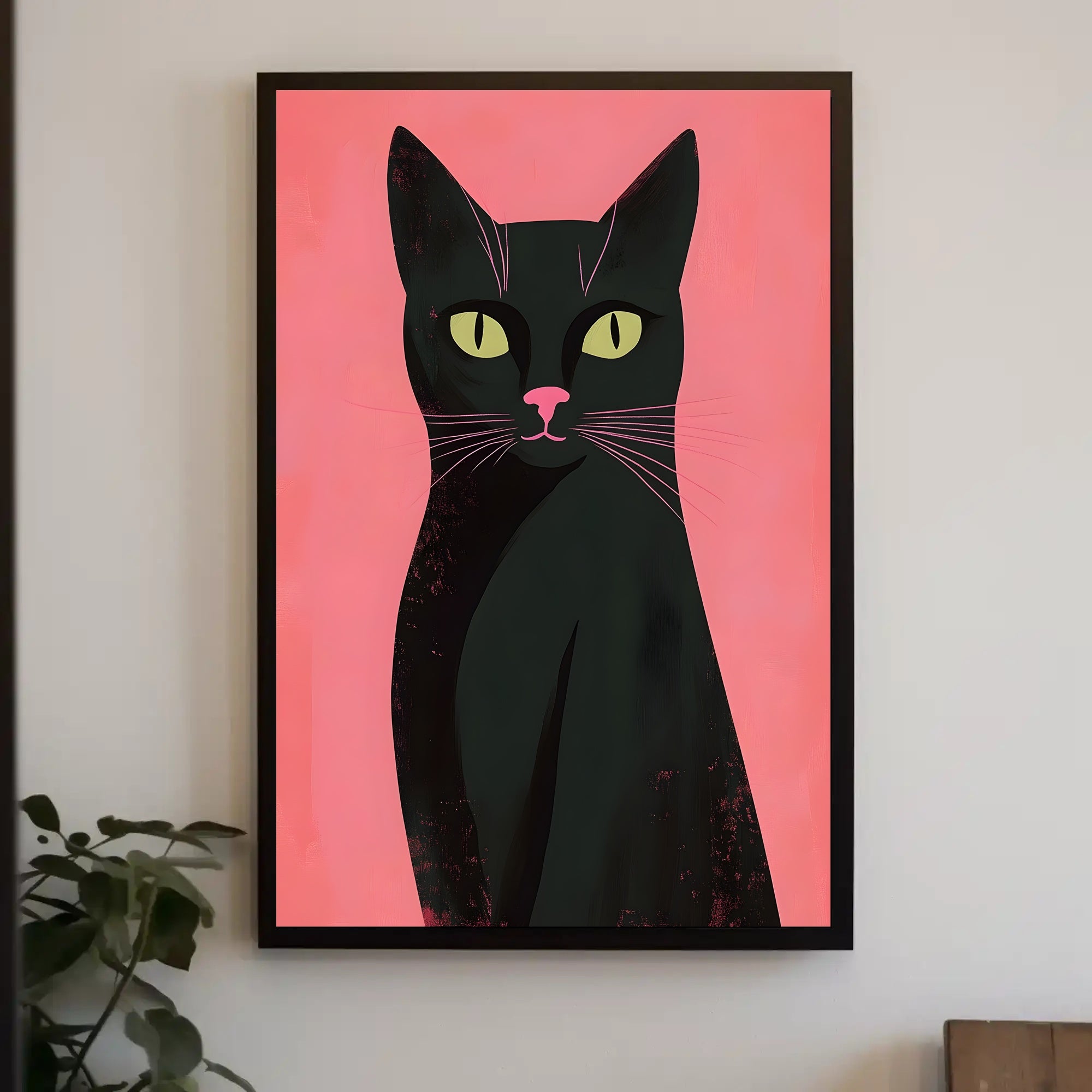 Black Cat Poster Mysterious Modern Wall Art