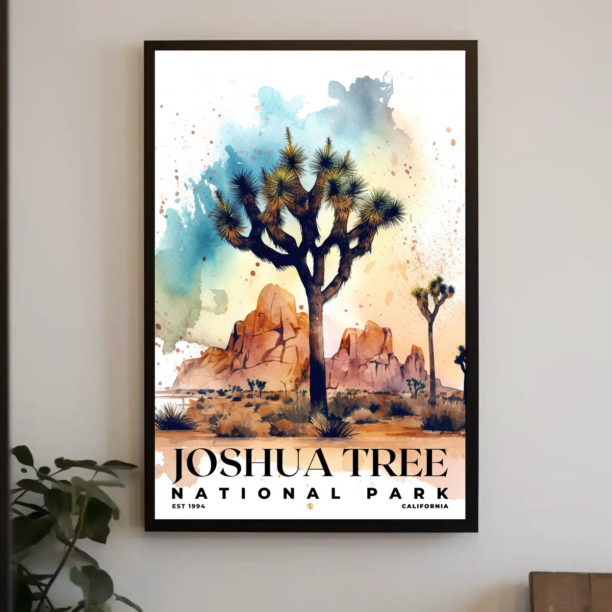 Joshua Tree Watercolor Wall Art Poster