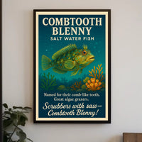 Combtooth Blenny Saltwater Fish Poster Art PosterGoat
