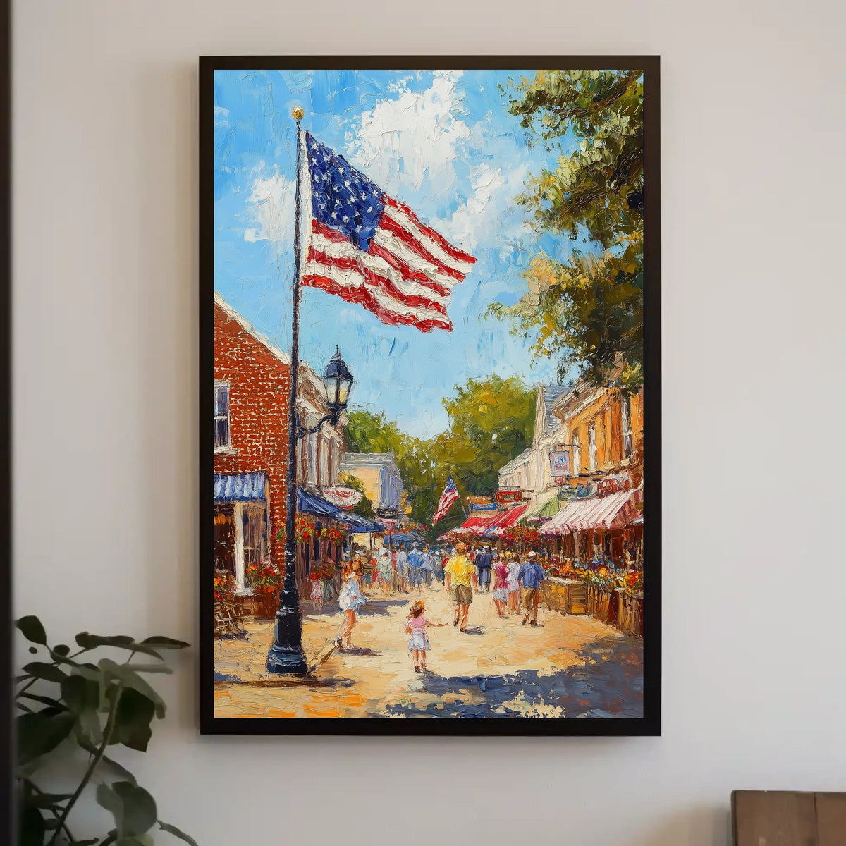 Classic American Town Square Scene Main Street Poster