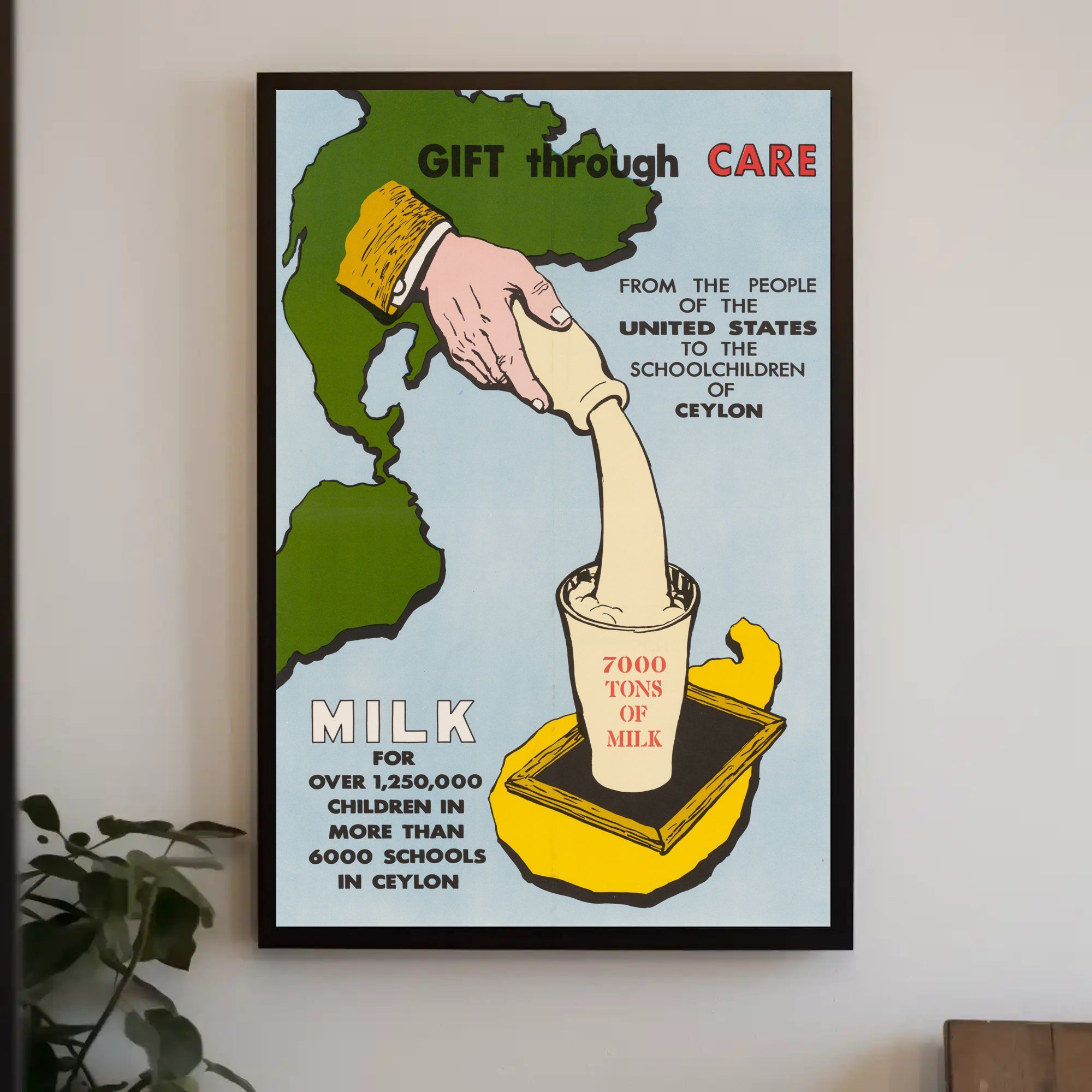 Humanitarian Aid Milk Initiative Vintage Educational or Infographic Poster PosterGoat