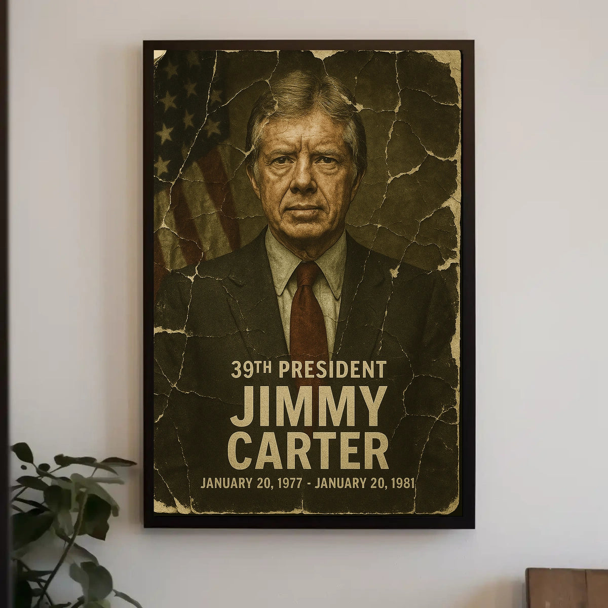 Jimmy Carter 39th President of the United States Damaged Photograph Poster