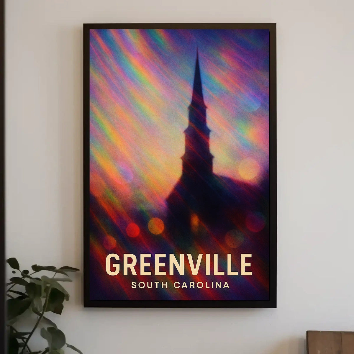 Greenville Skyline Digital Painting Wanderlust Poster